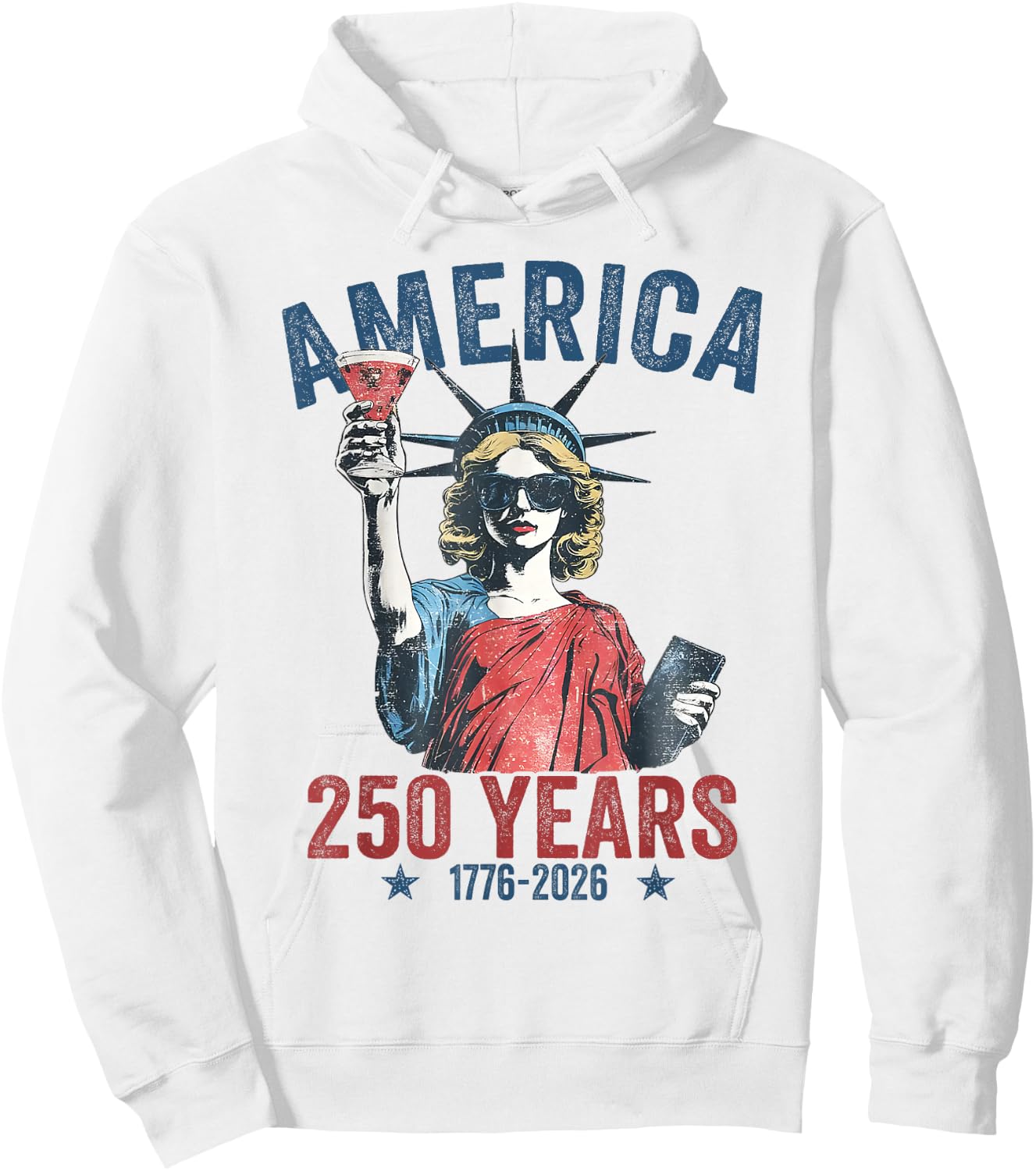 250th Anniversary USA Women Funny 4th July America 250 Years Hoodie - Hoodie | White