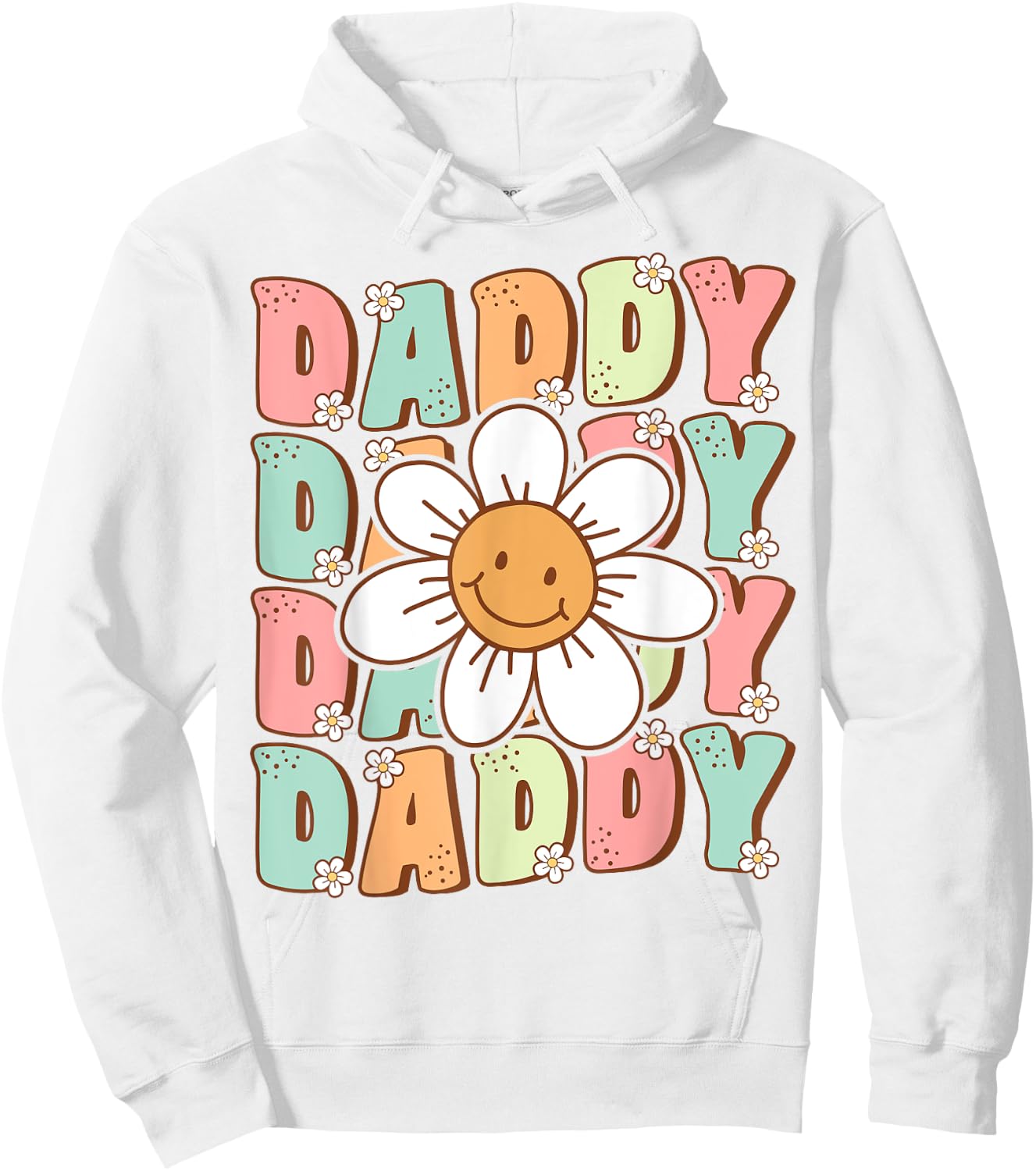 Groovy Daddy Matching Family Birthday Party Daisy Flower Hoodie - Hoodie | White