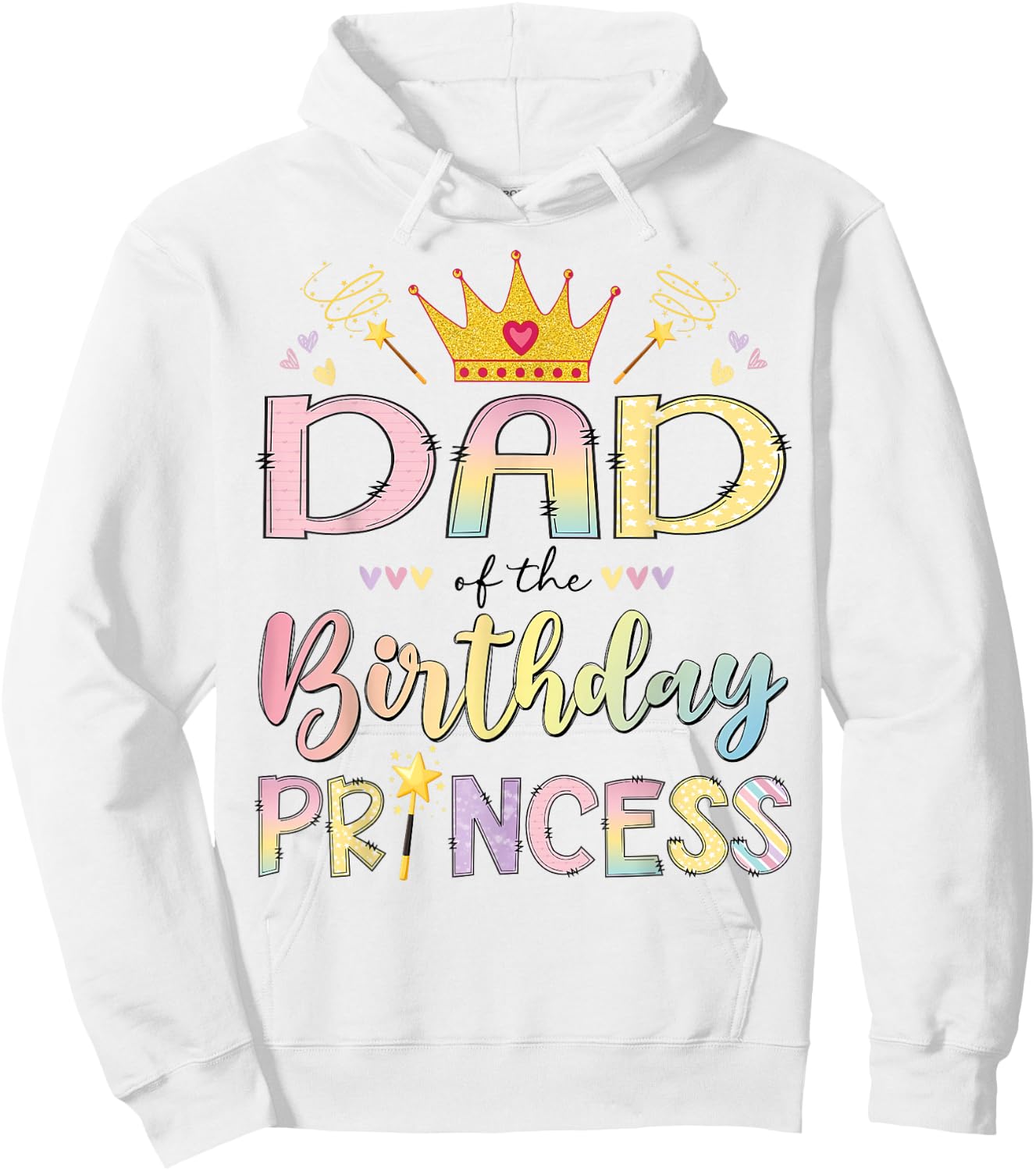 Dad of The Birthday Princess Girl Party Matching Family Hoodie - Hoodie | White