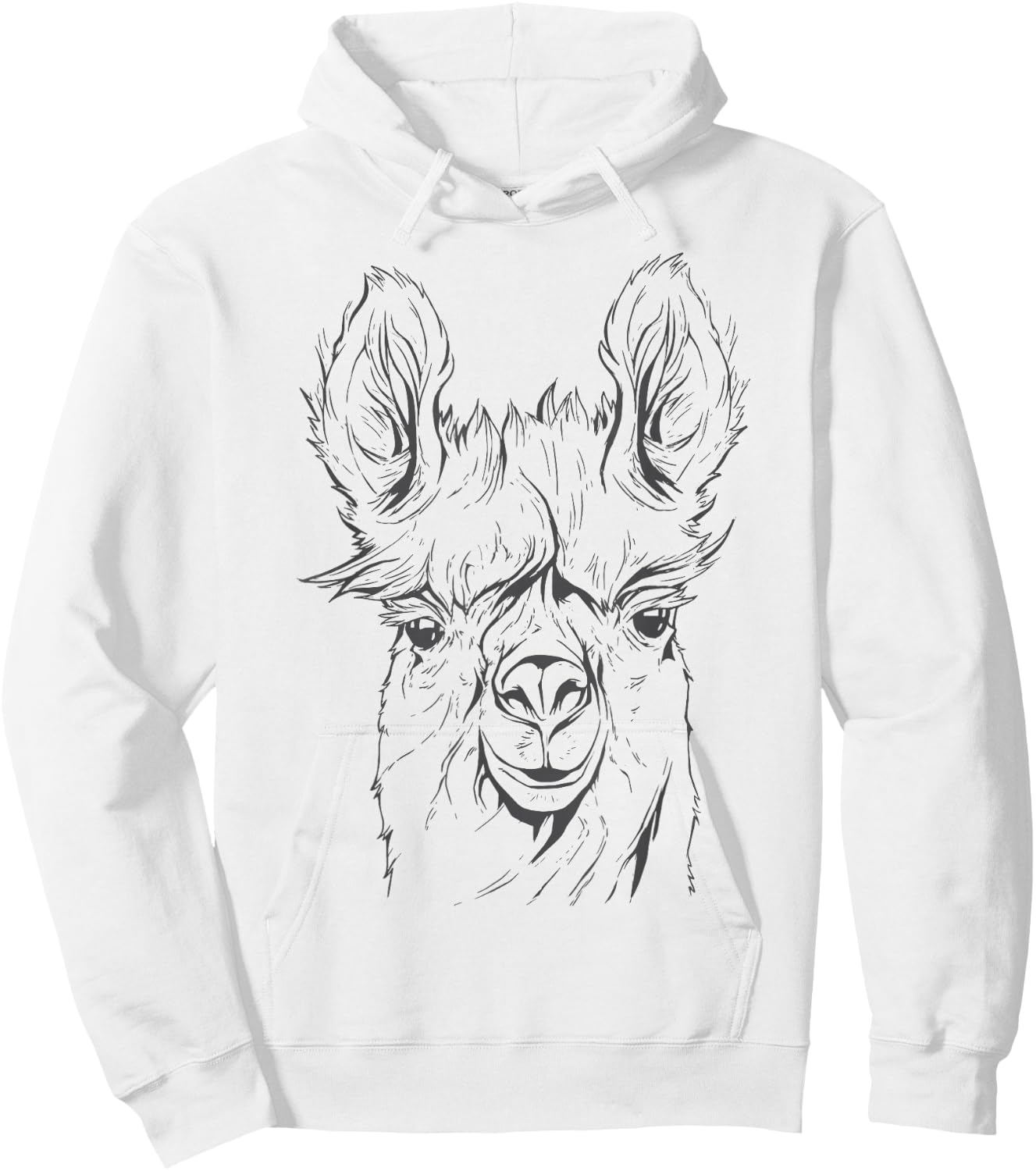Llama Alpaca Line Art Hoodie - Hoodie | White