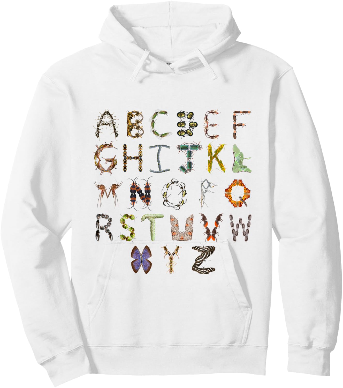 Insect and Bug Alphabet Insect Boys ABC Hoodie - Hoodie | White