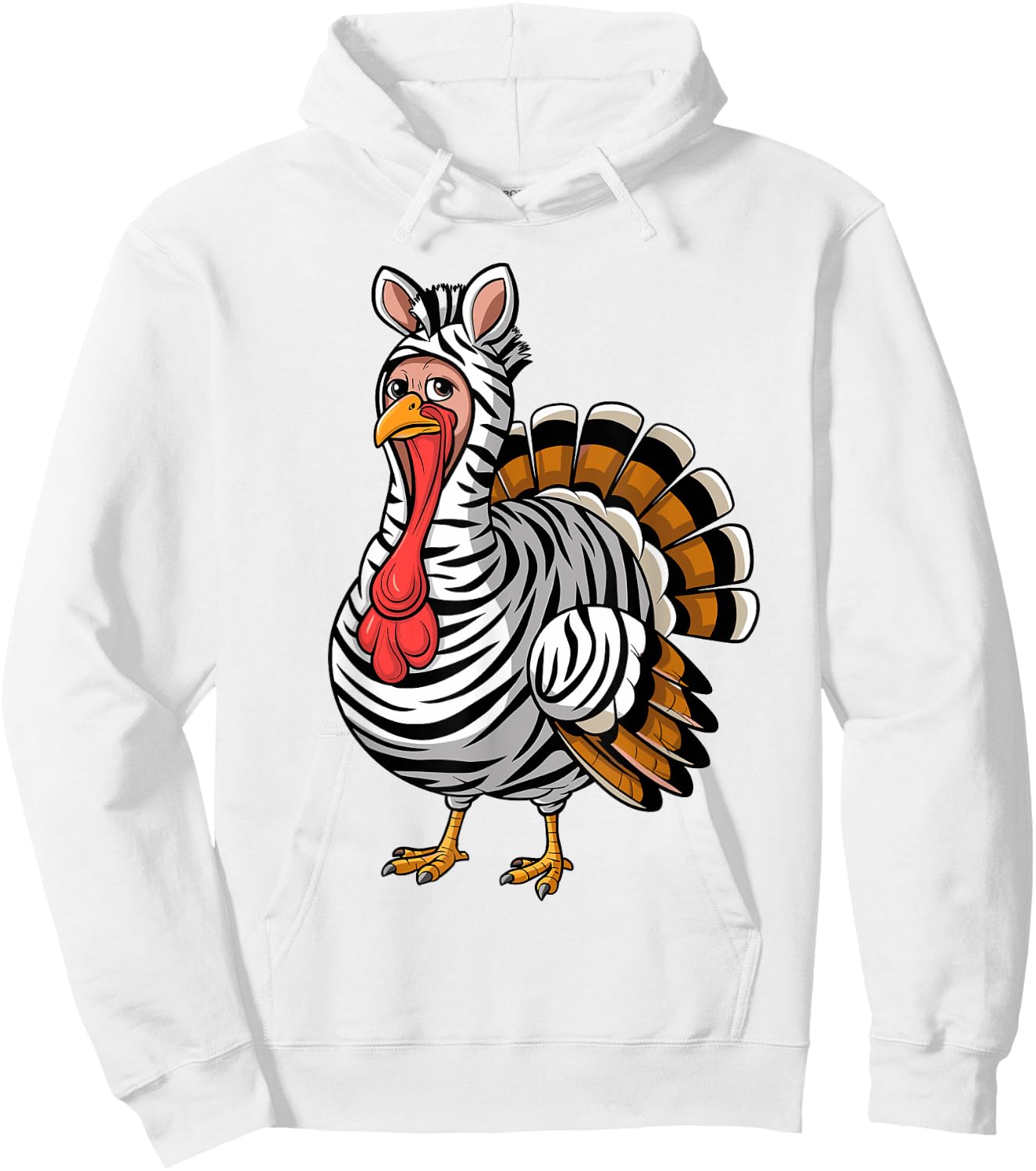 Funny Thanksgiving Turkey Fake Zebra Disguise Hoodie - Hoodie | White
