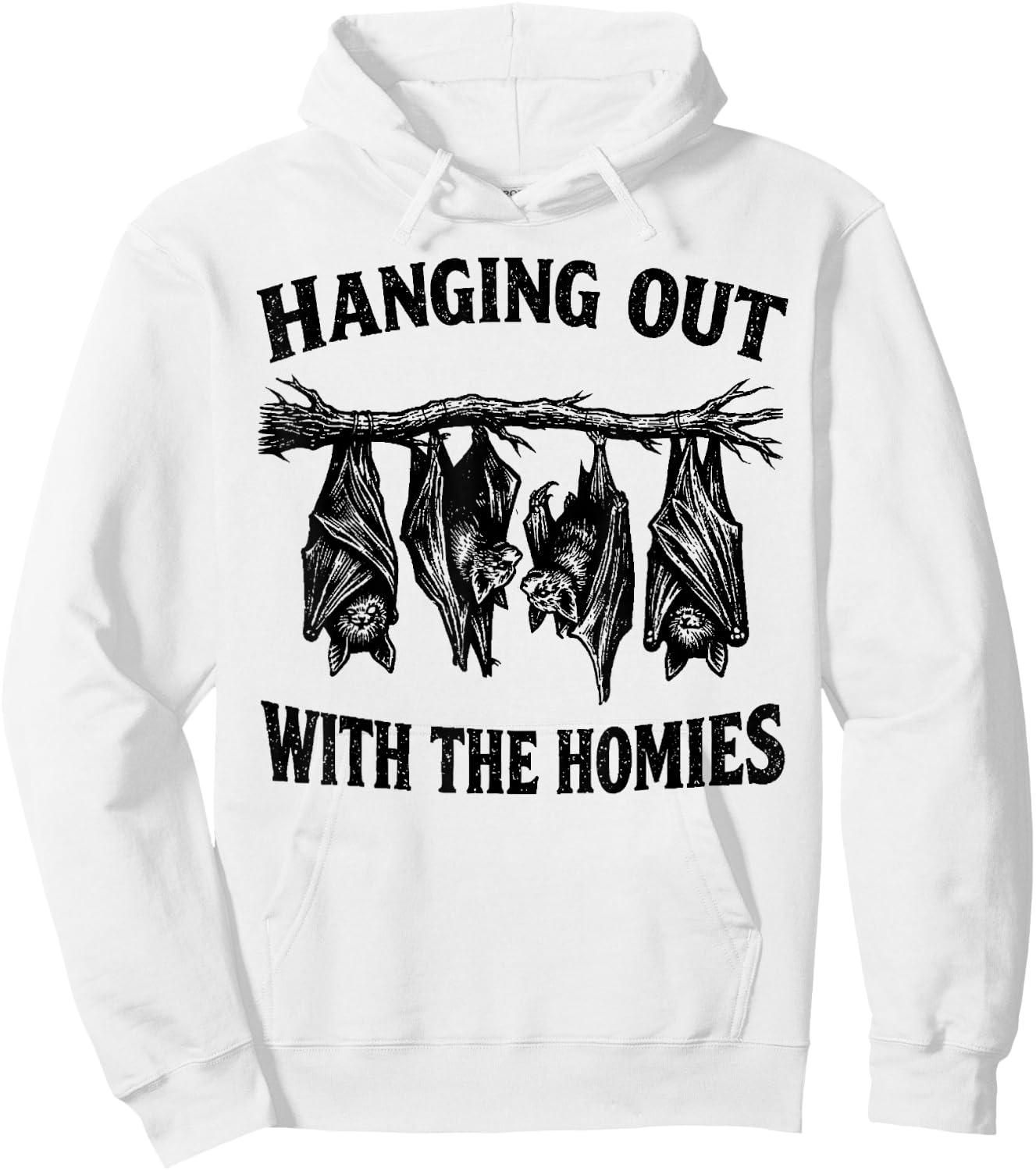 Mit den Homies abhängen, lustige Fledermäuse von Oben nach unten, dunkler Humor Hoodie - Hoodie | White