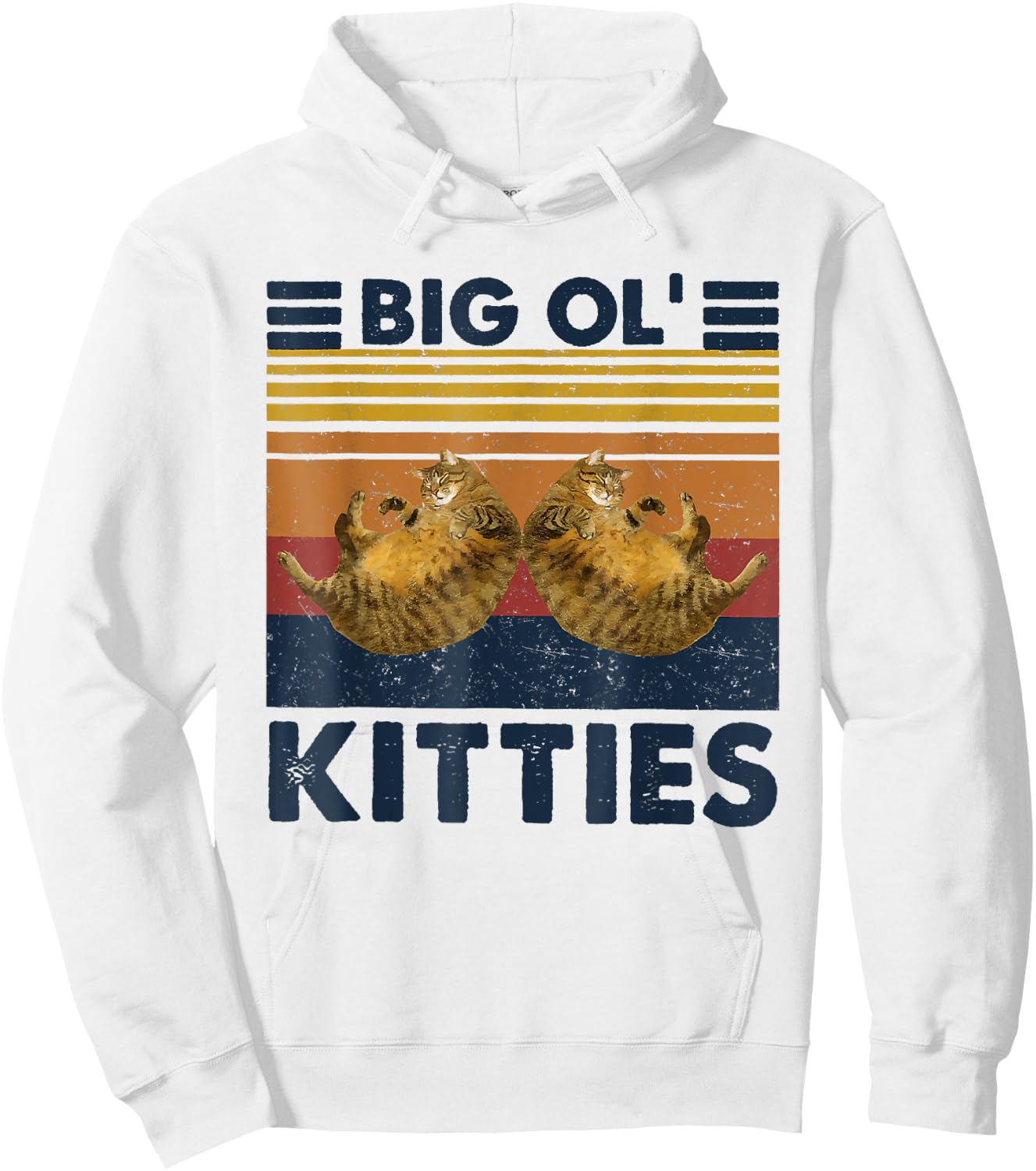 Vintage Big Ol' Kitties Funny Big cat Lover Men Women Hoodie - Hoodie | White