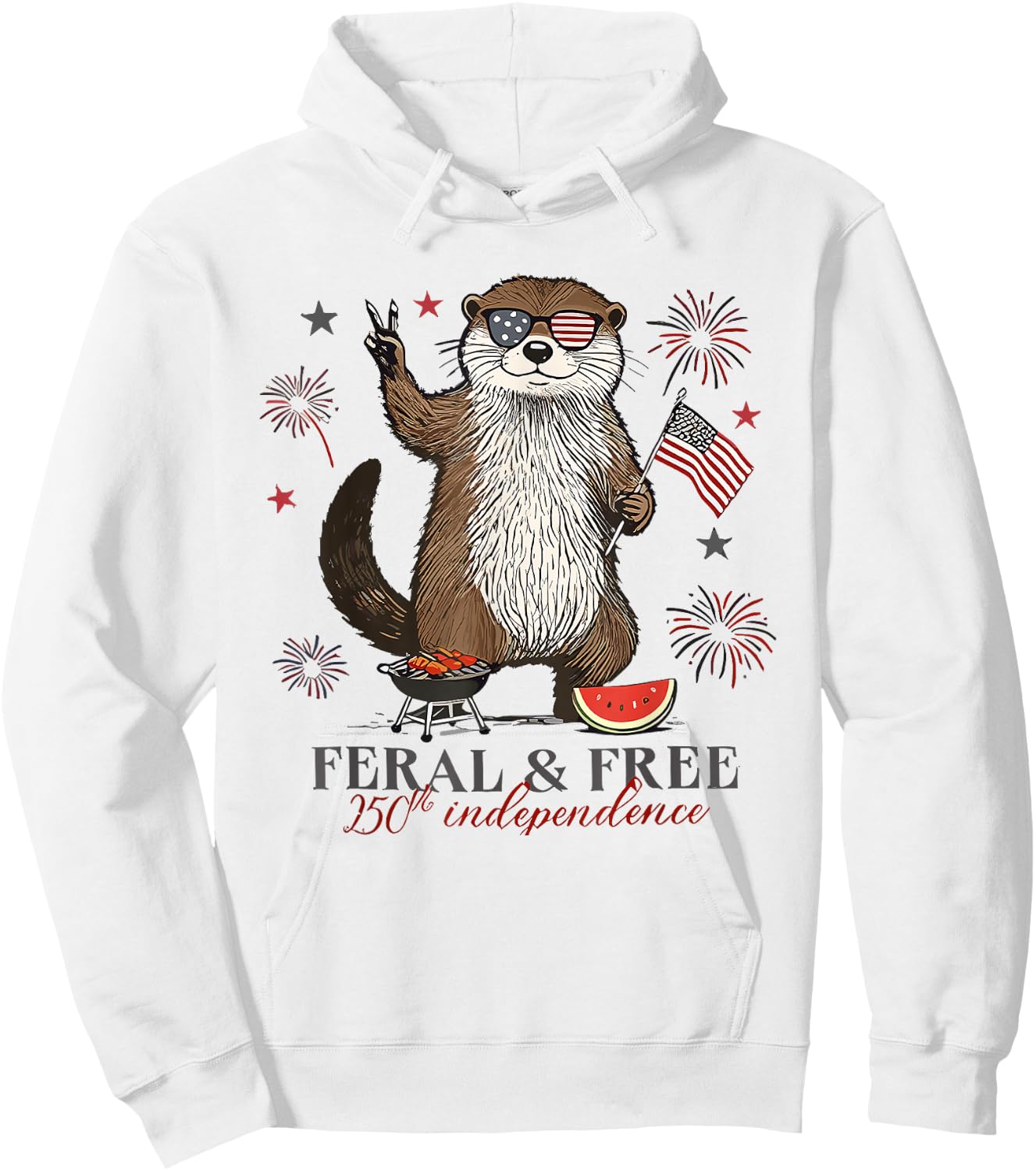 Feral and Free Otter Hoodie - Hoodie | White