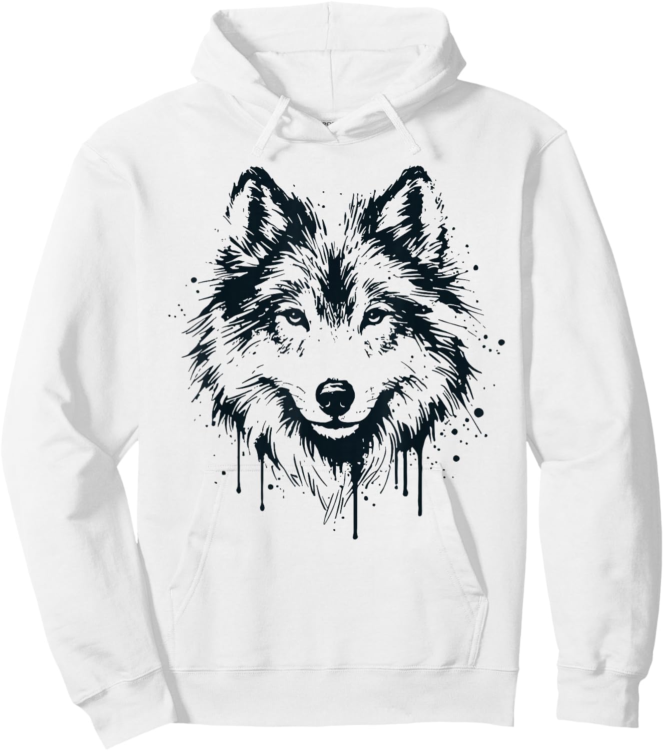 Wolf Woman Girl Boy Child Drawing Art Wolf Design , white, S Hoodie - Hoodie | White
