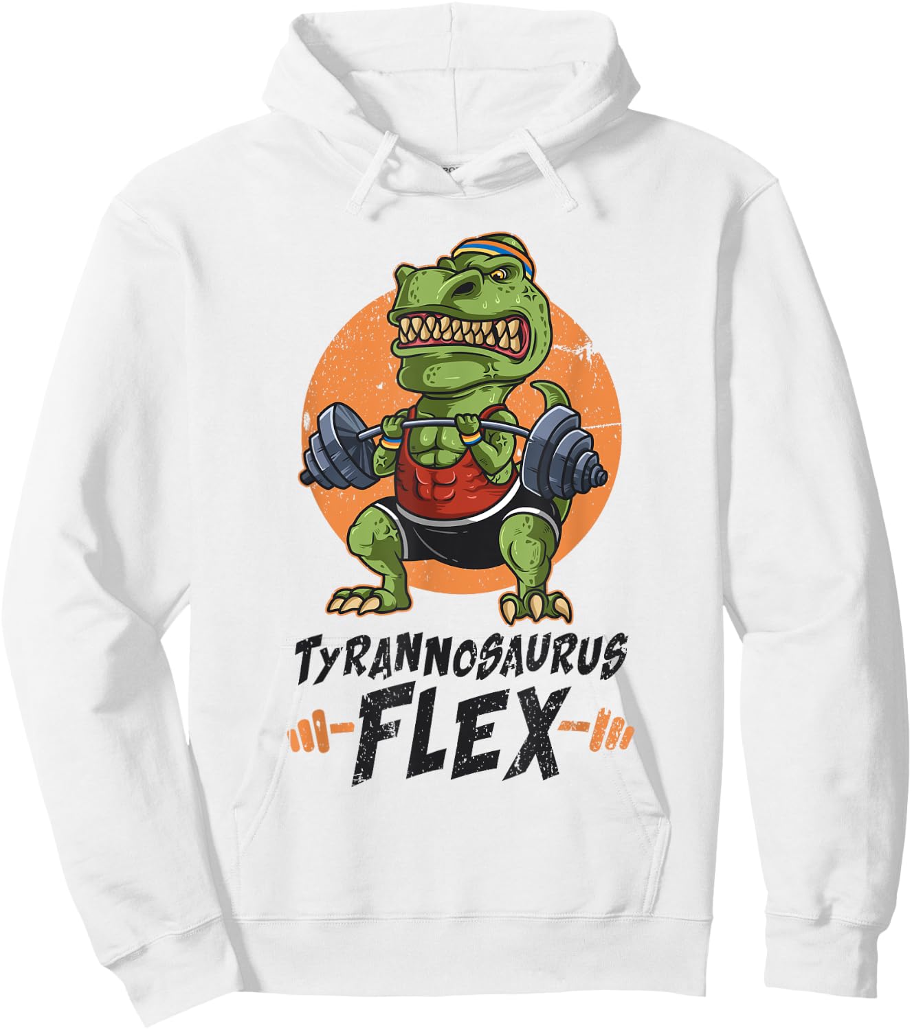 T-Rex Weightlifting Tyrannosaurus Flex Workout Dino Gym Gift Hoodie - Hoodie | White