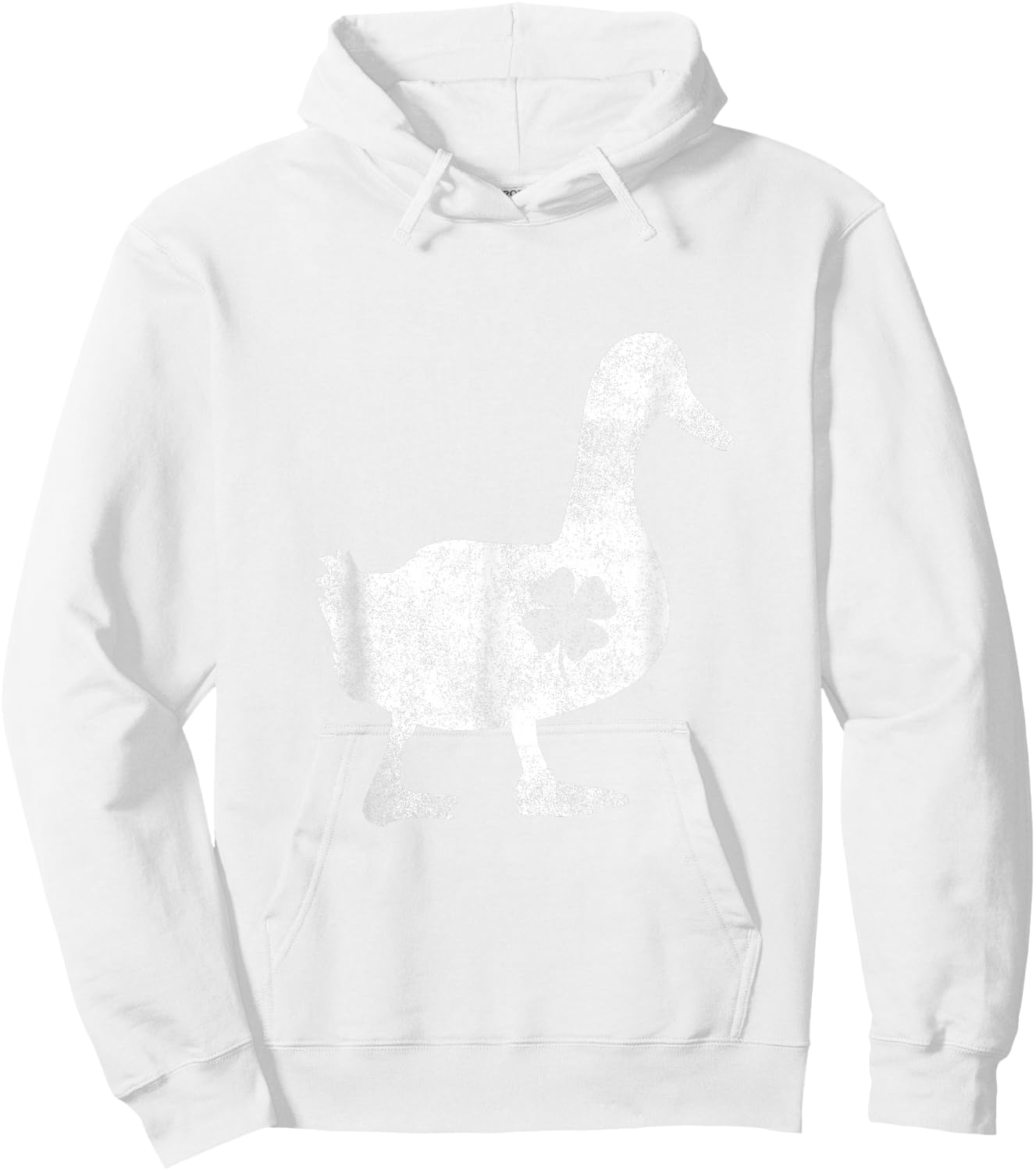 Duck Silhouette Lucky Shamrock St. Patrick's Day Hoodie - Hoodie | White