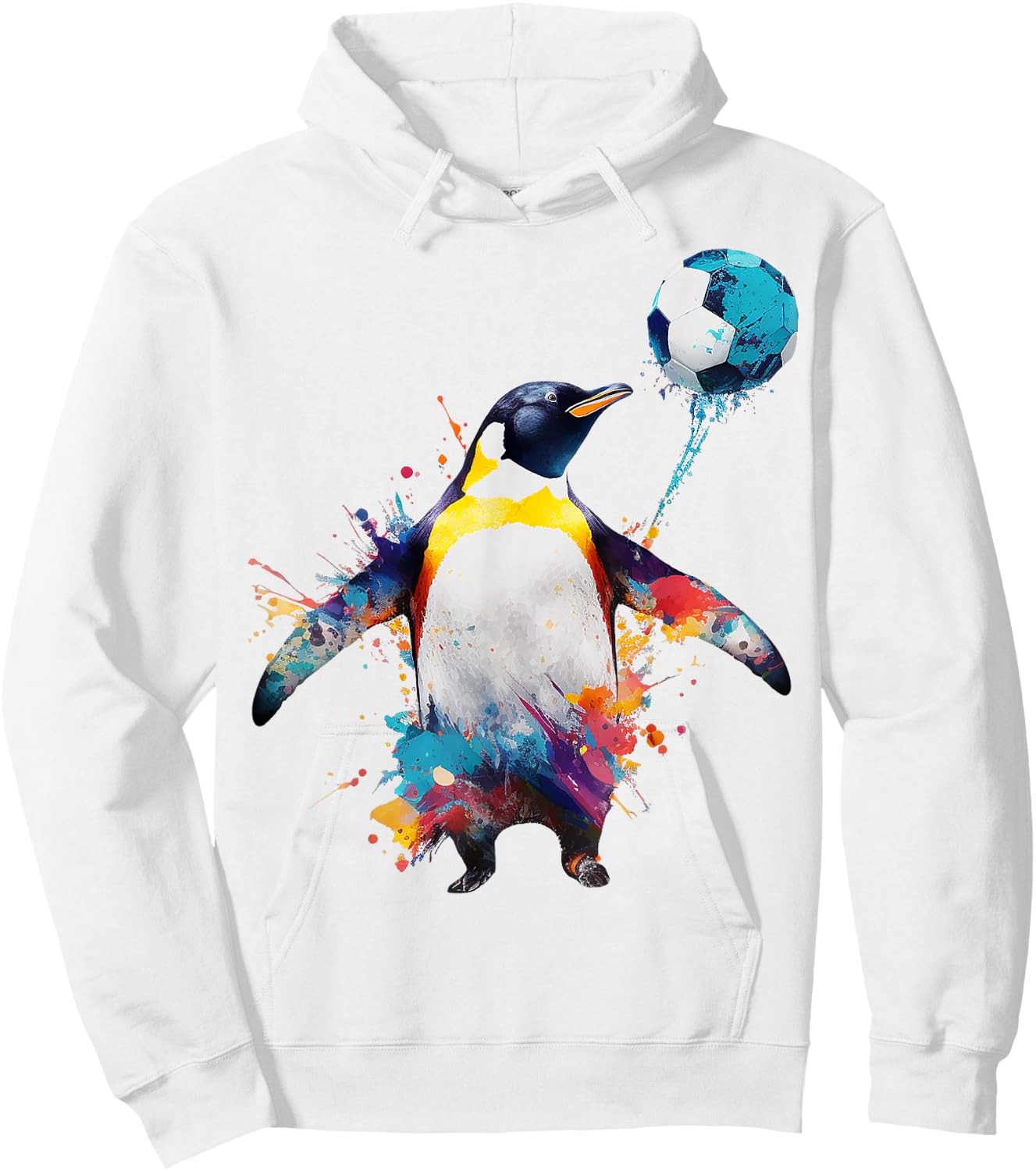 Penguin colourful animal print art animal lovers penguin Hoodie - Hoodie | White