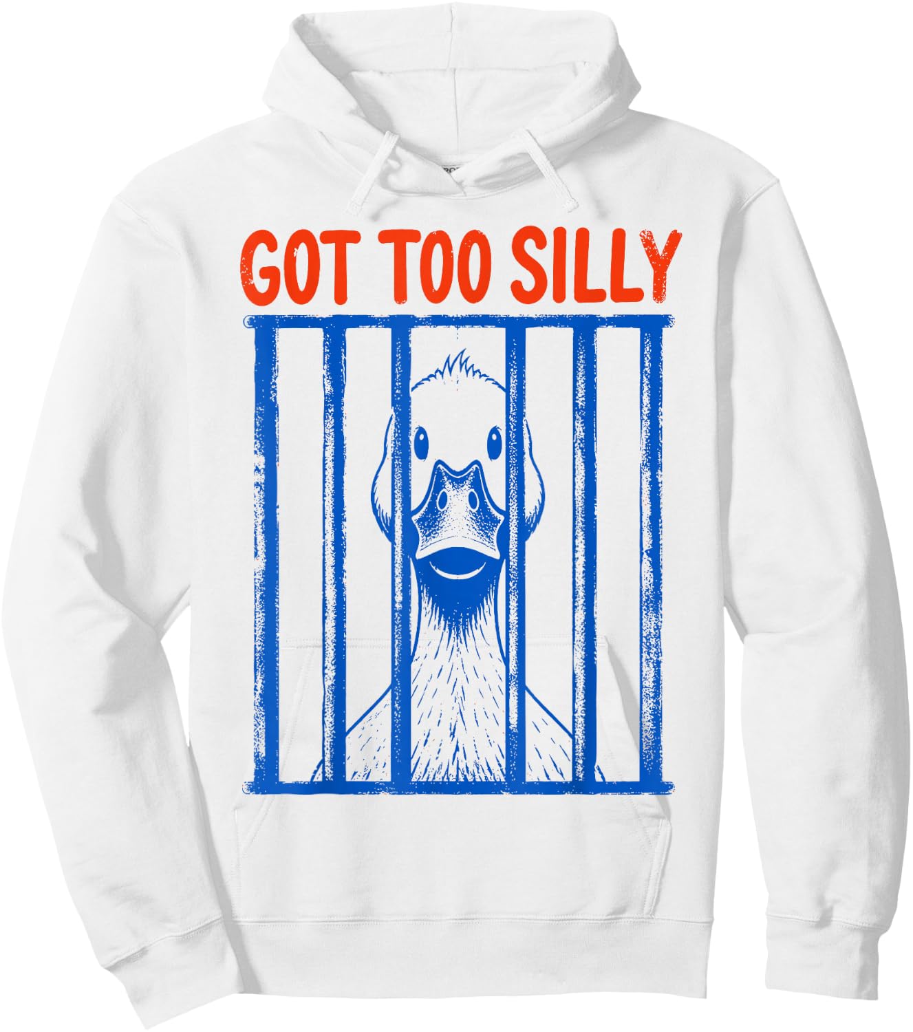 Got Too Silly Goose Meme Funny Goose in Prison Jailbird Hoodie - Hoodie | White