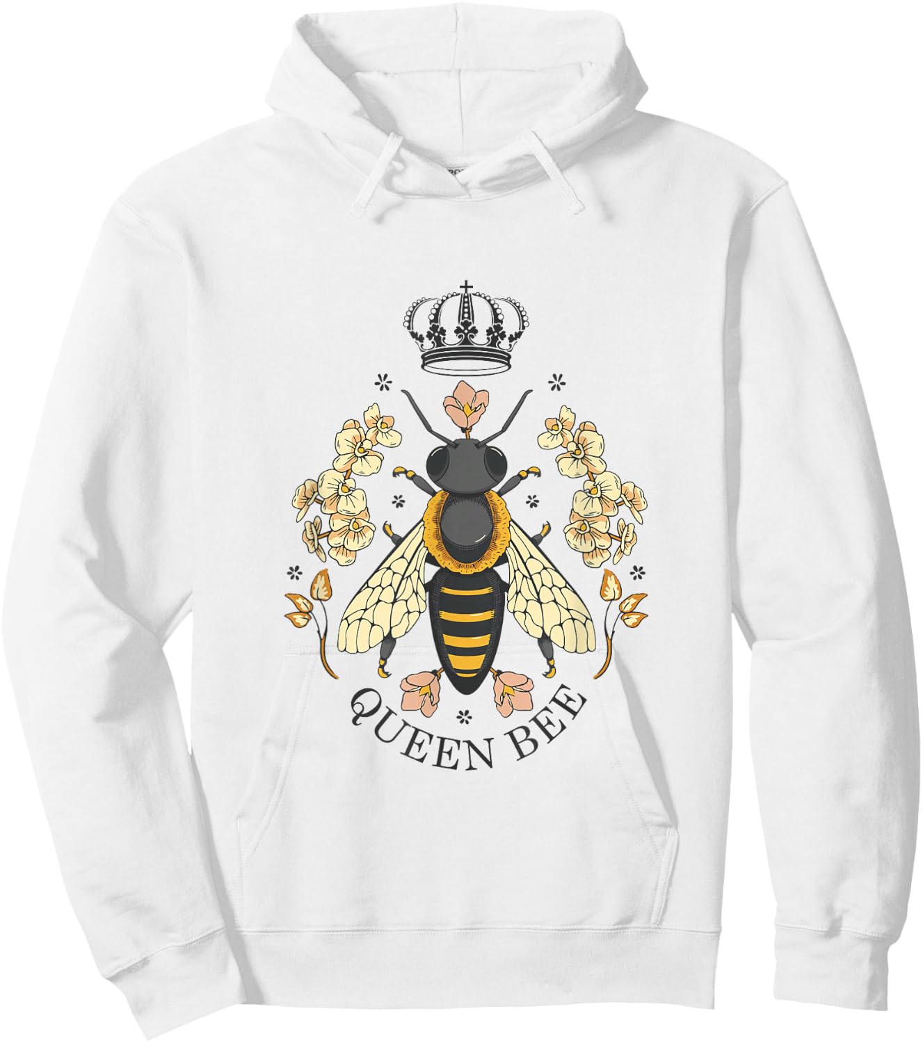 Crown Queen Bee Hoodie - Hoodie | White