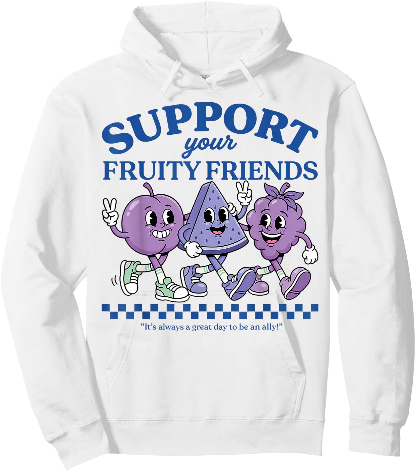 Support Your Fruity Friends Love Wins Gay Pride LGBTQ Month Hoodie - Hoodie | White