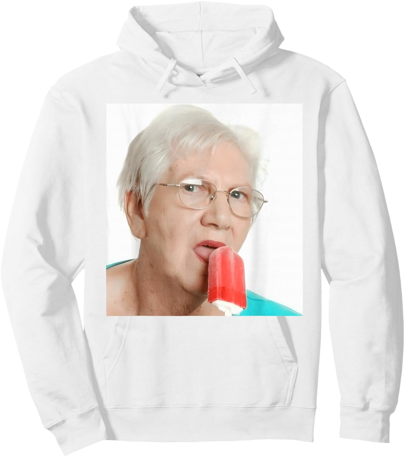 GRANDMA JUST LICK IT. grandma licks ice meme lovers ice summer , white, S Hoodie - Hoodie | White