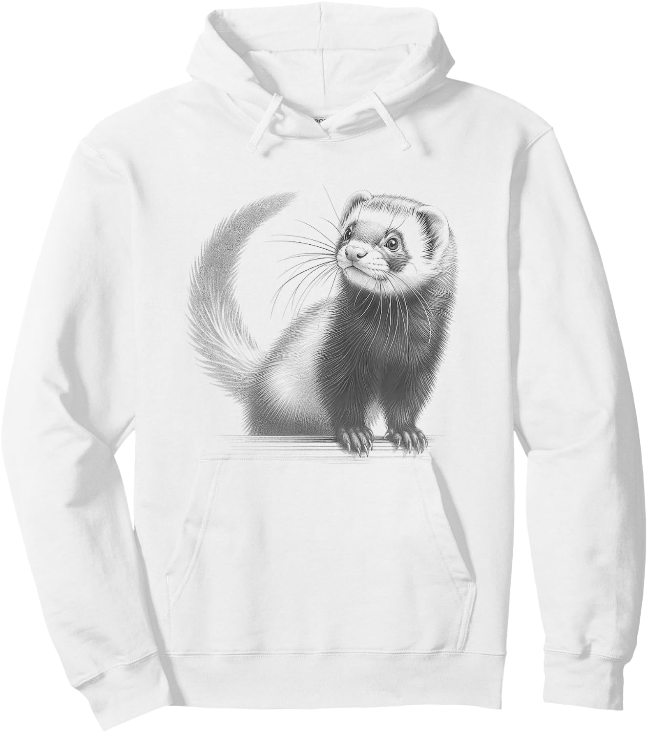 Vintage Ferret Drawing Art Design Hoodie - Hoodie | White