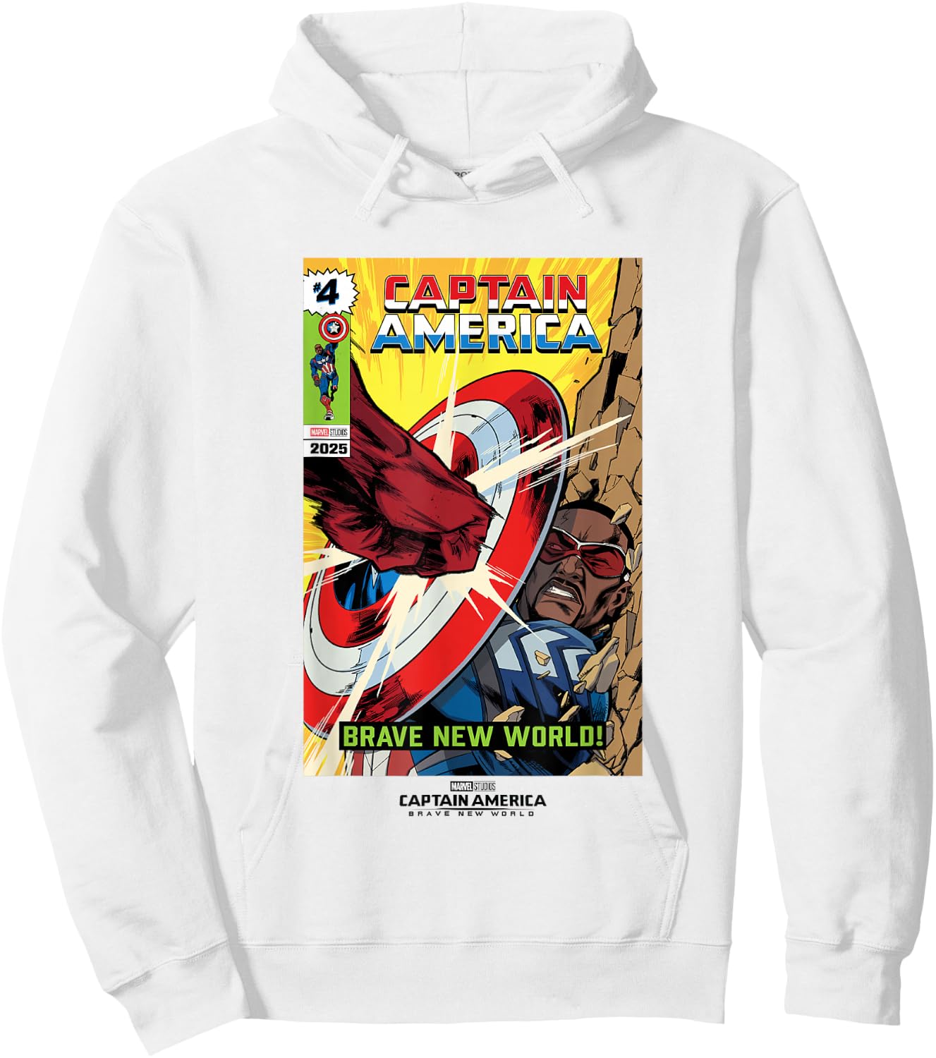 Marvel Captain America: Brave New World Red Hulk VS Cap Hoodie - Hoodie | White