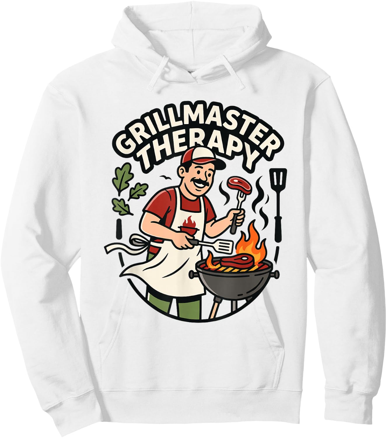 Grillmaster Therapy Grilling Humor BBQ Dad Quot Hoodie - Hoodie | White