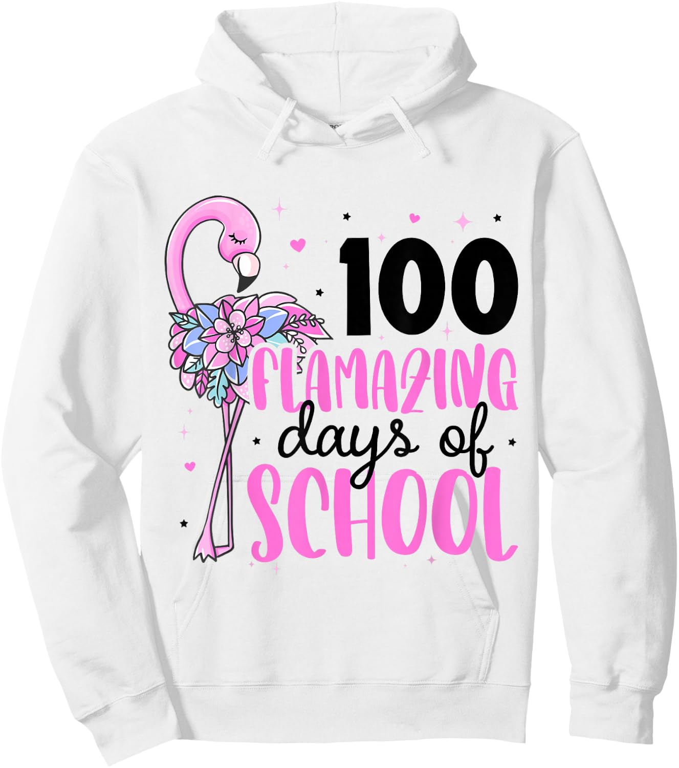 100 Flamazing Days of School Flamingo 100th Day of School Hoodie - Hoodie | White