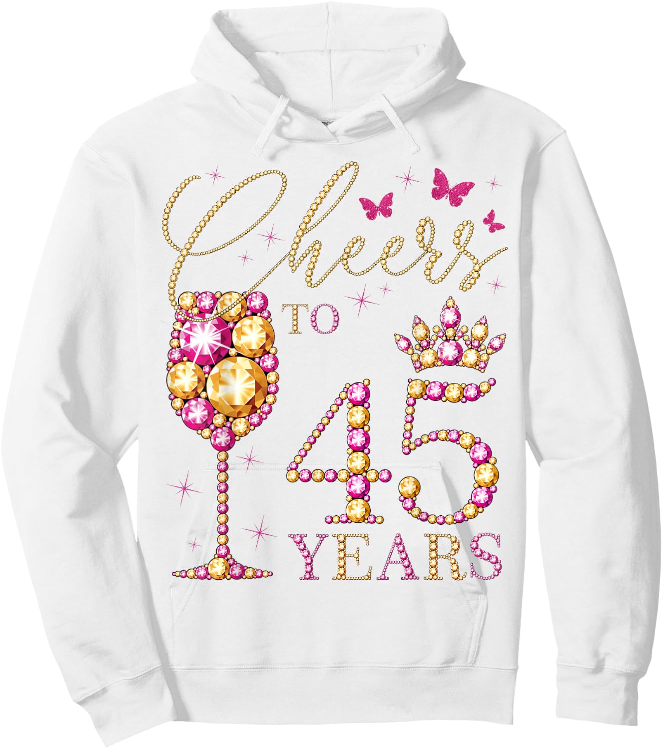 A High on 45 Years, 45 Year Old Women, Queen 45th Birthday , White, S Hoodie - Hoodie | White