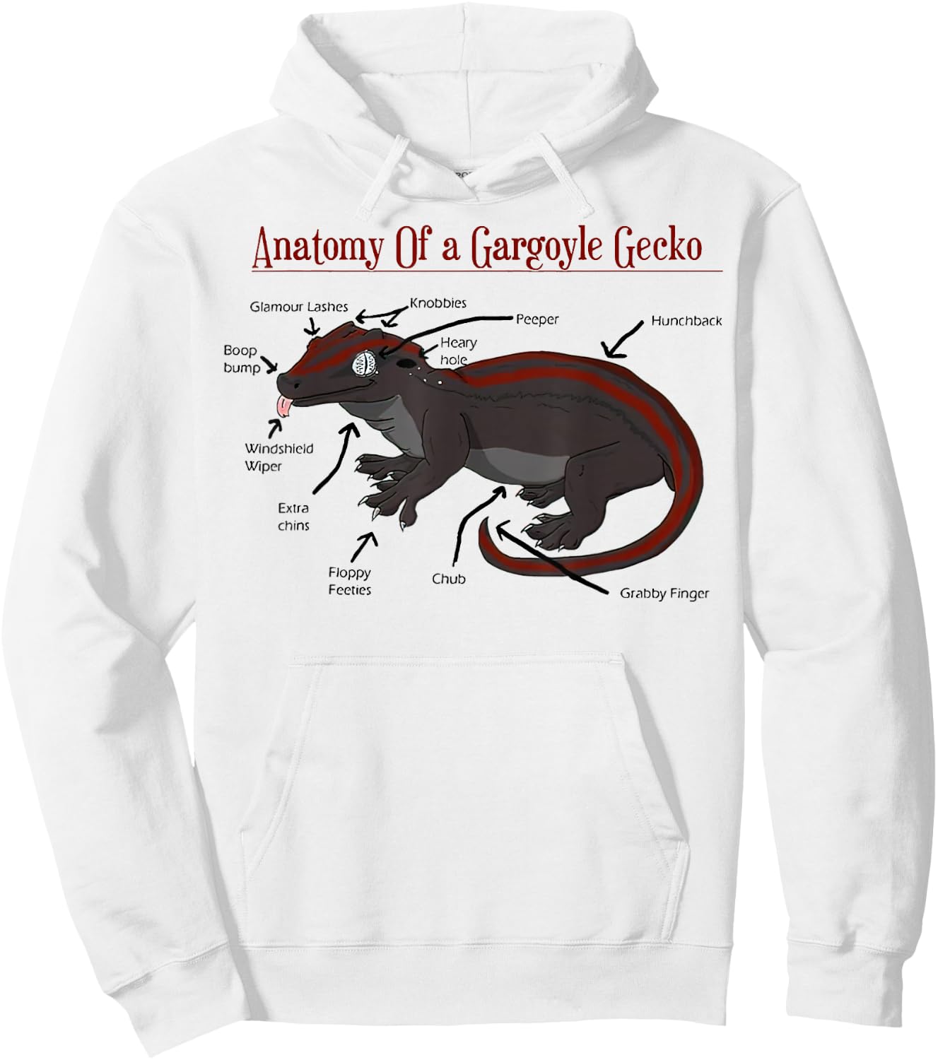 Anatomy of a Gargoyle Gecko Hoodie - Hoodie | White