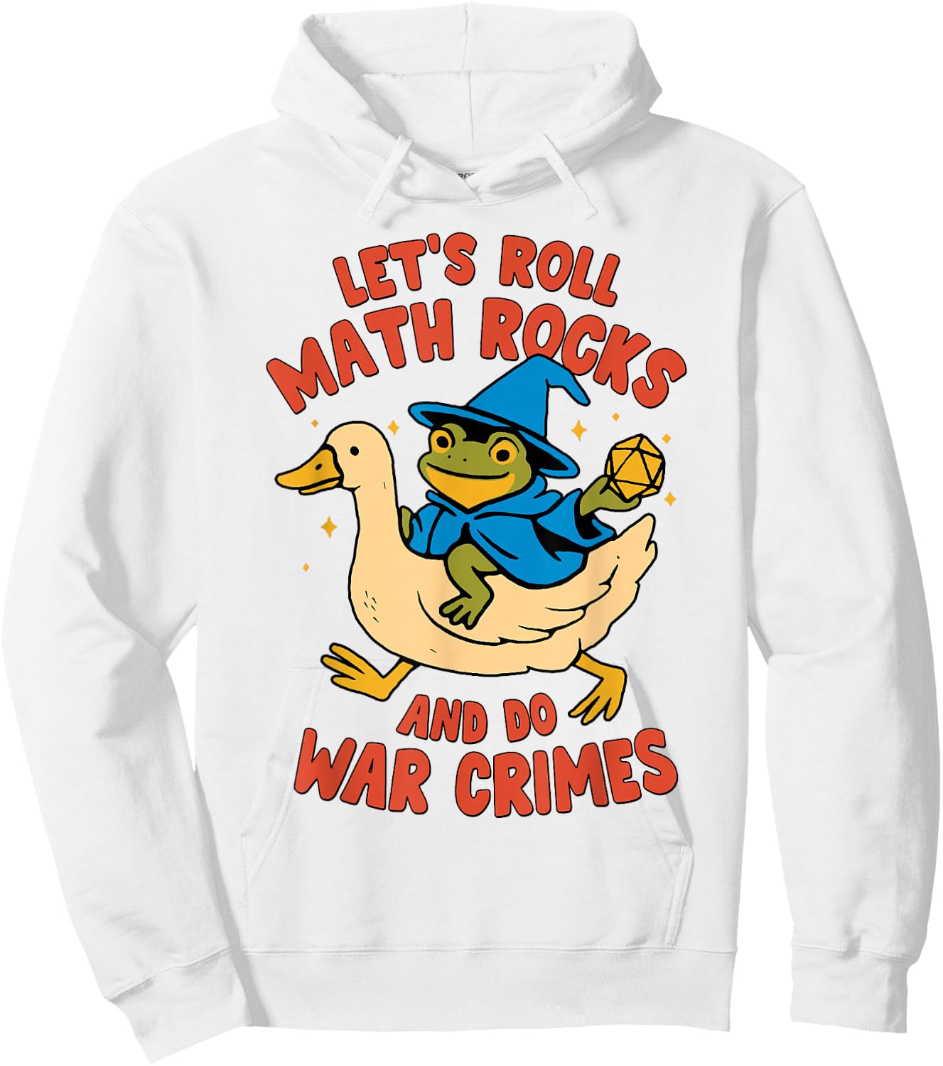 Vintage Let’s Roll Math Rocks And Do War Crimes Frog Goose Hoodie - Hoodie | White