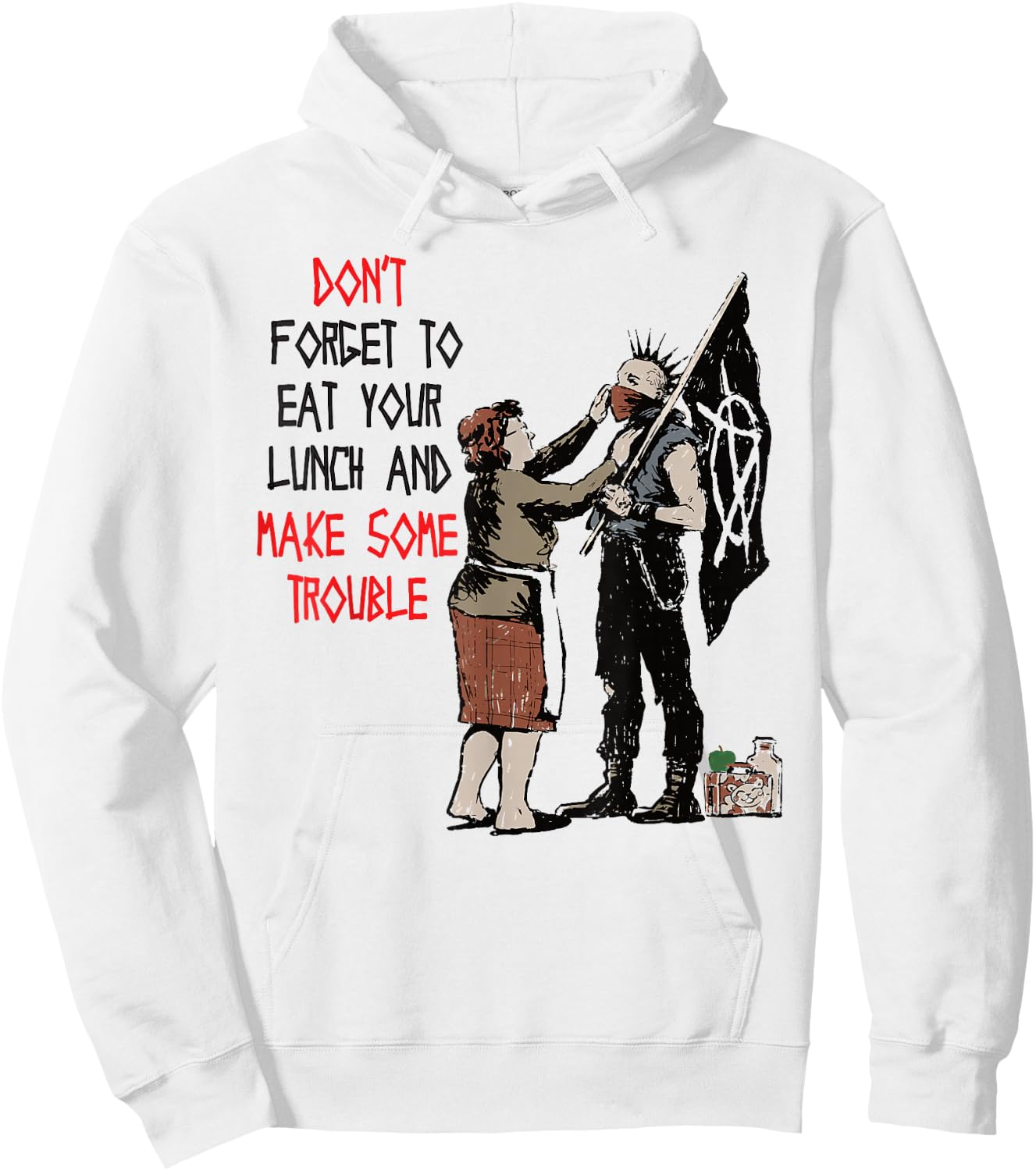 Punk Rebel Revolution Costume Anarchy Flag Sign Symbol Punk Hoodie - Hoodie | White