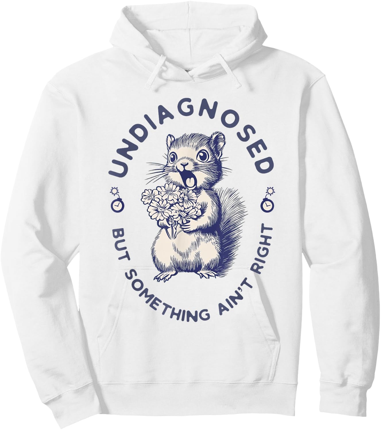 Squirrel - Undiagnosed But Something Ain't Right Women AuDHD Hoodie - Hoodie | White