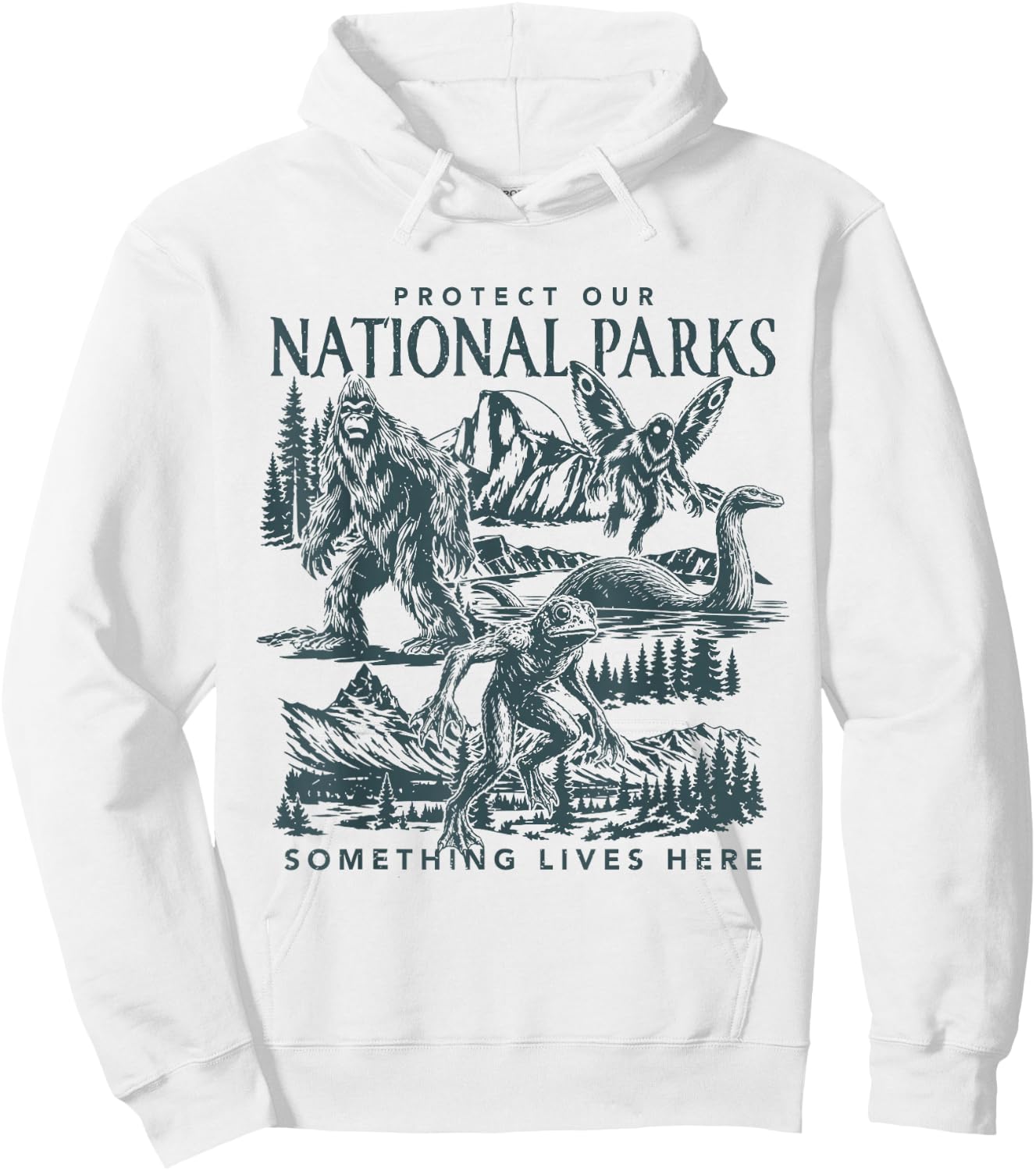 Protect Our National Parks Cryptid Hoodie - Hoodie | White