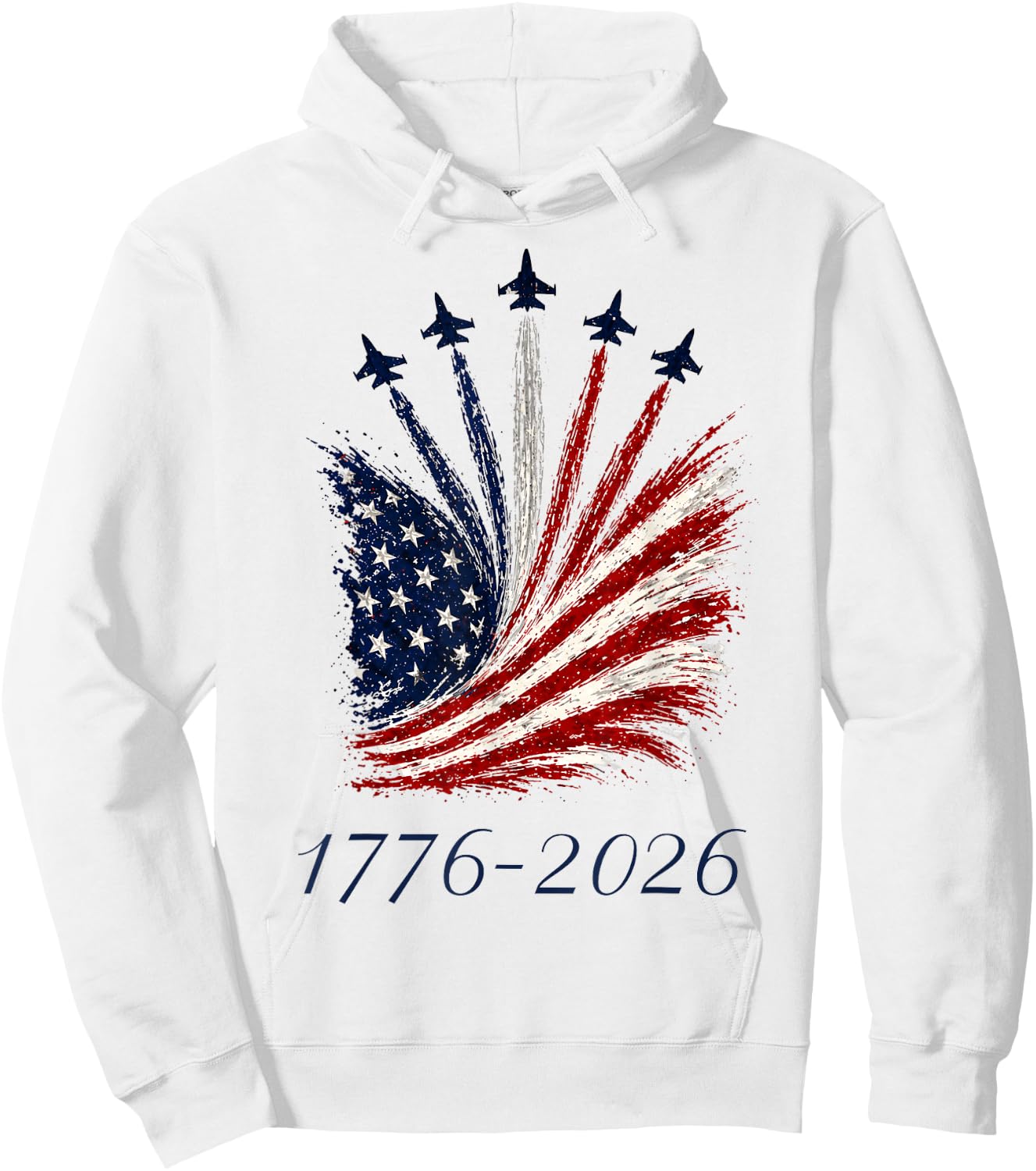 Fighter Jet American Flag Shirt 1776-2026 250th Anniversary Hoodie - Hoodie | White