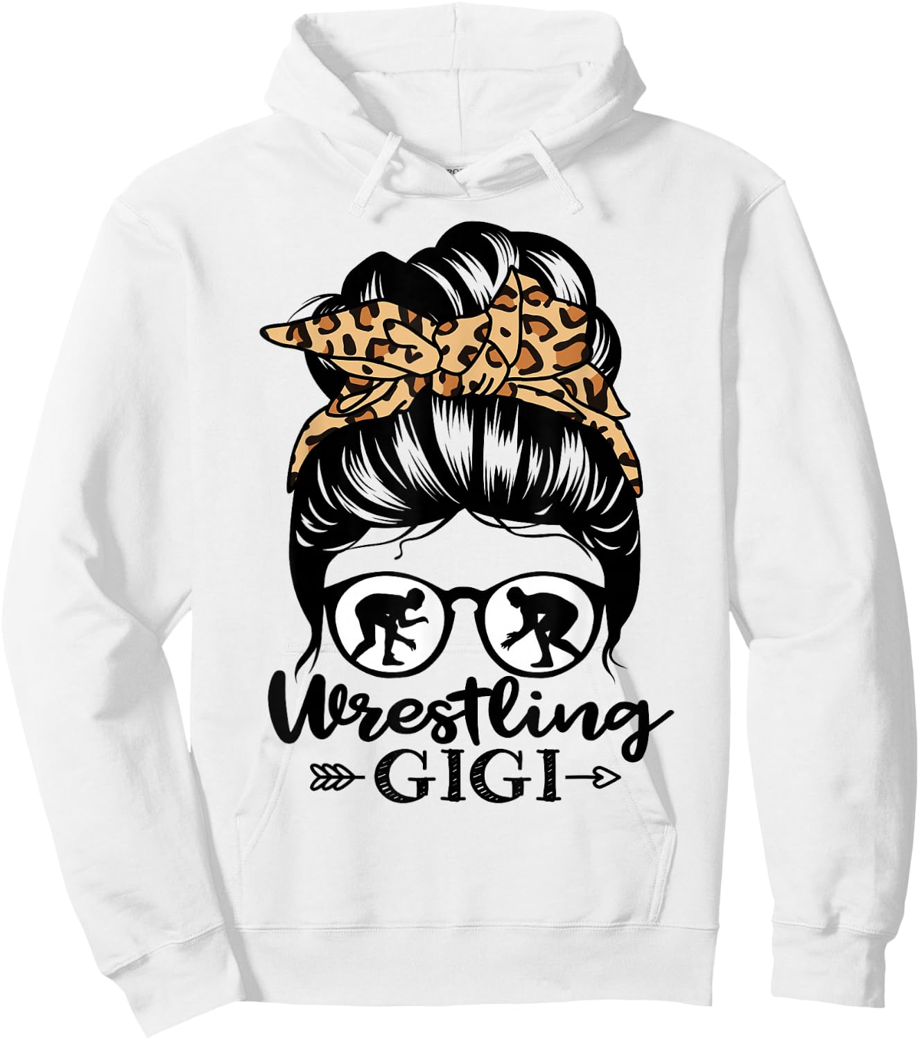 Wrestling Gigi Messy Bun Hair Funny Wrestler Gigi Hoodie - Hoodie | White