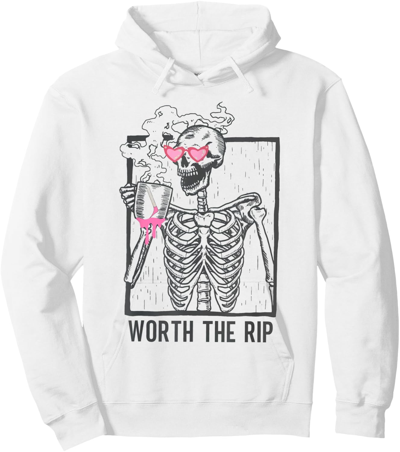 Spooky Esthetician Wax Specialist Skeleton Coffee Halloween Hoodie - Hoodie | White