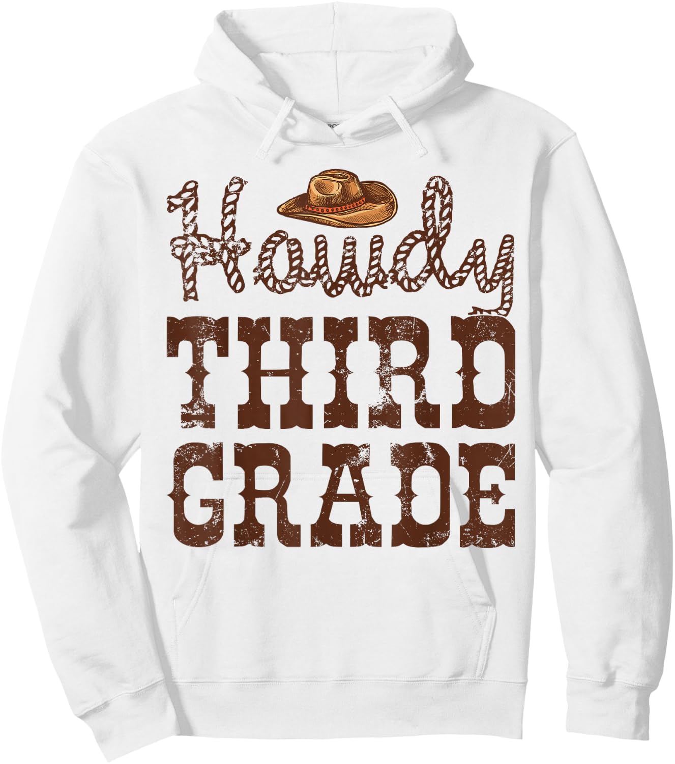 Howdy Third Grade Teacher Cowboy Cowgirl Back to School Hoodie - Hoodie | White