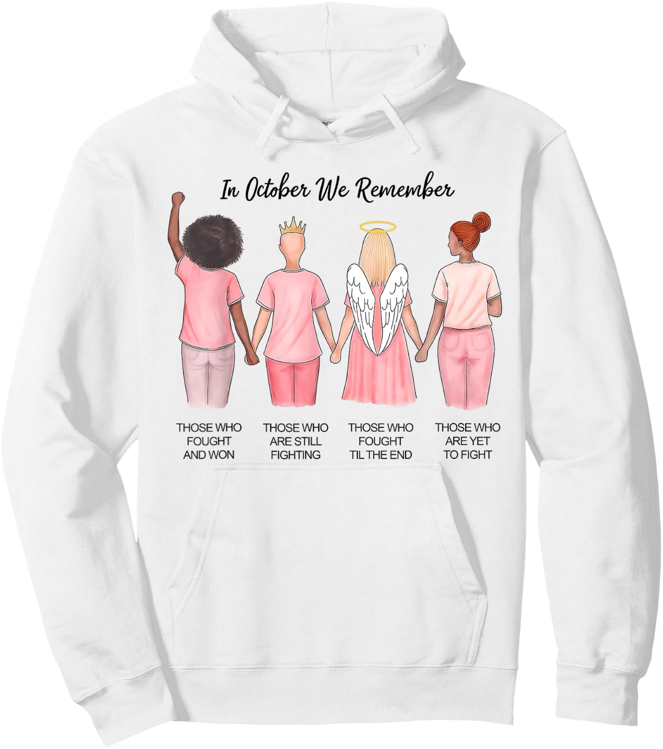 In October We Remember Those Who Fought And Won Women Girls Hoodie - Hoodie | White