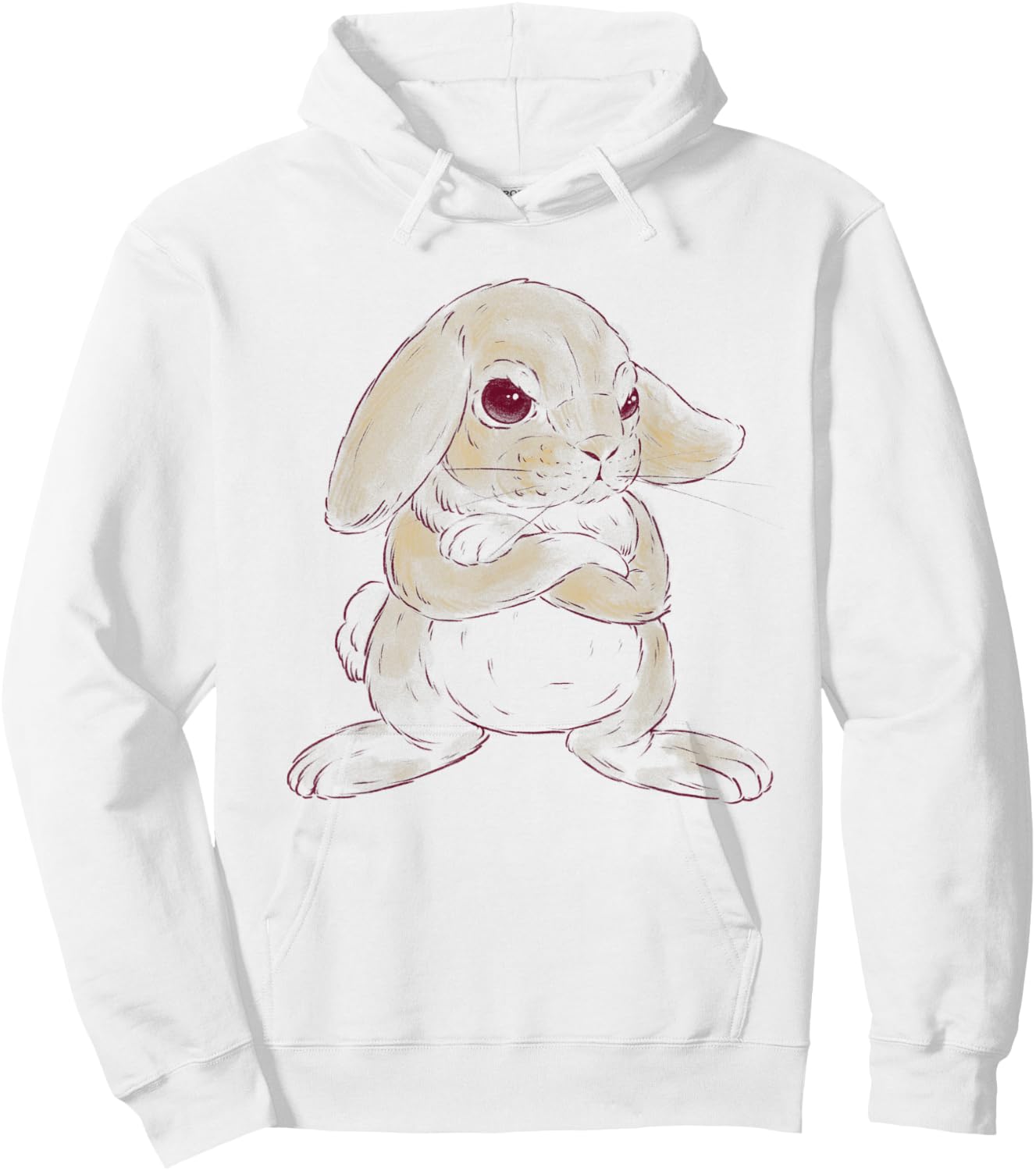 Cute Angry Bunny Hoodie - Hoodie | White