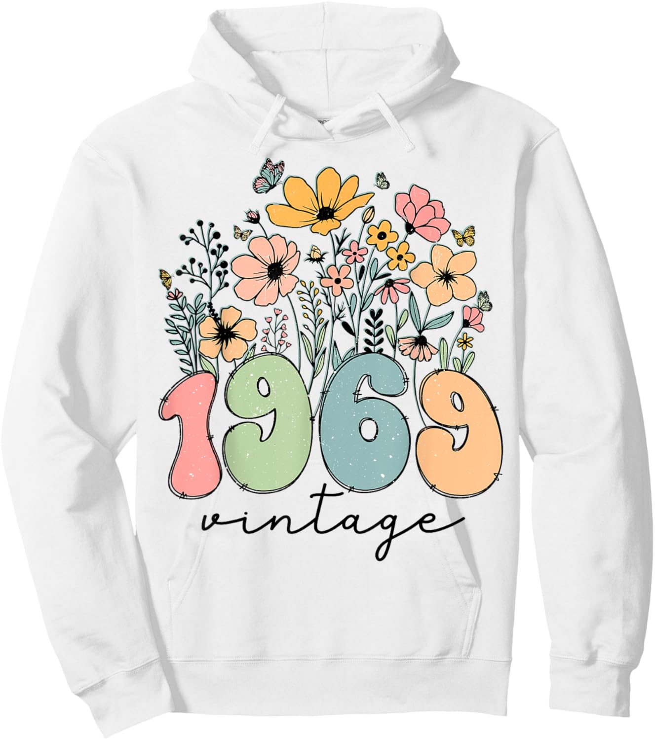 55 Years Old Vintage 1969 Flowers 55th Birthday Floral Women Hoodie - Hoodie | White