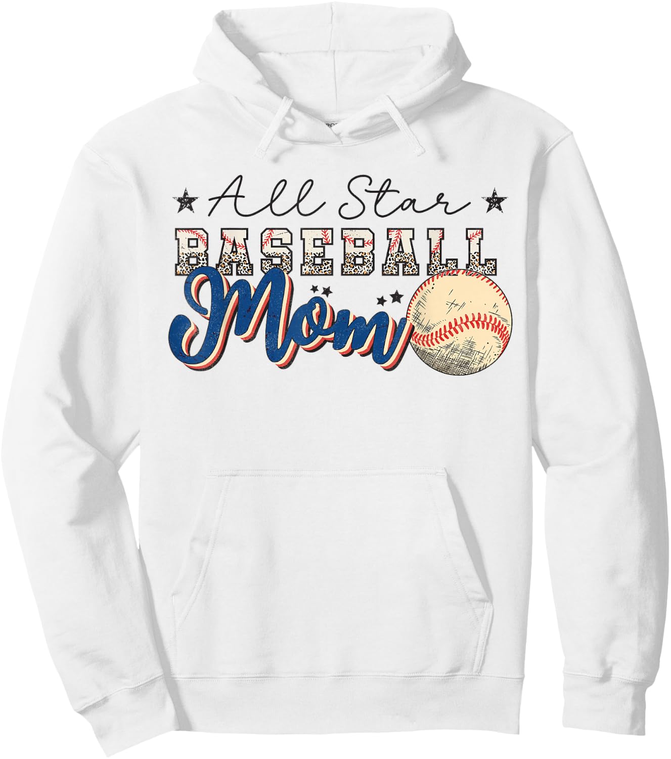 All Star Baseball Mom Hoodie - Hoodie | White
