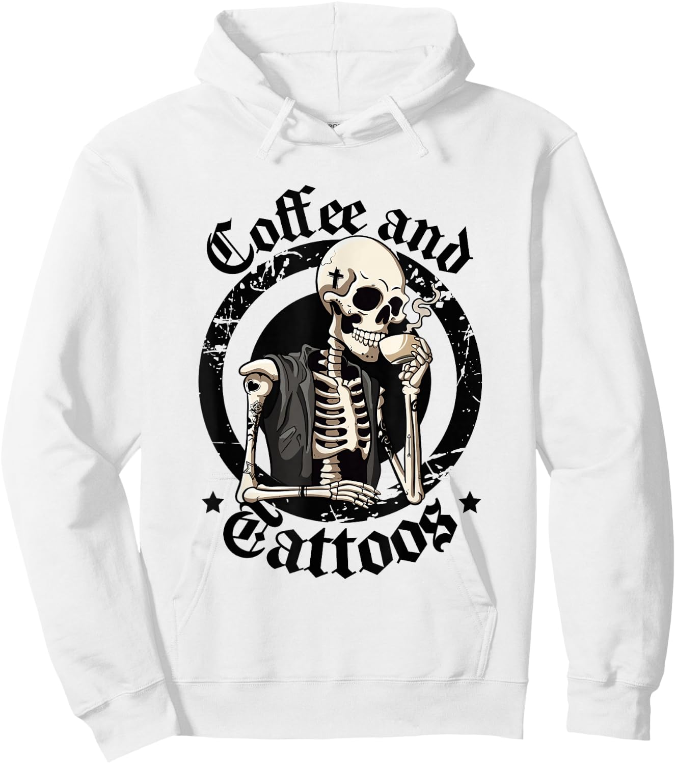 Coffee And Tattoos Lover Inked Caffeine Funny Tattoo Artists Hoodie - Hoodie | White