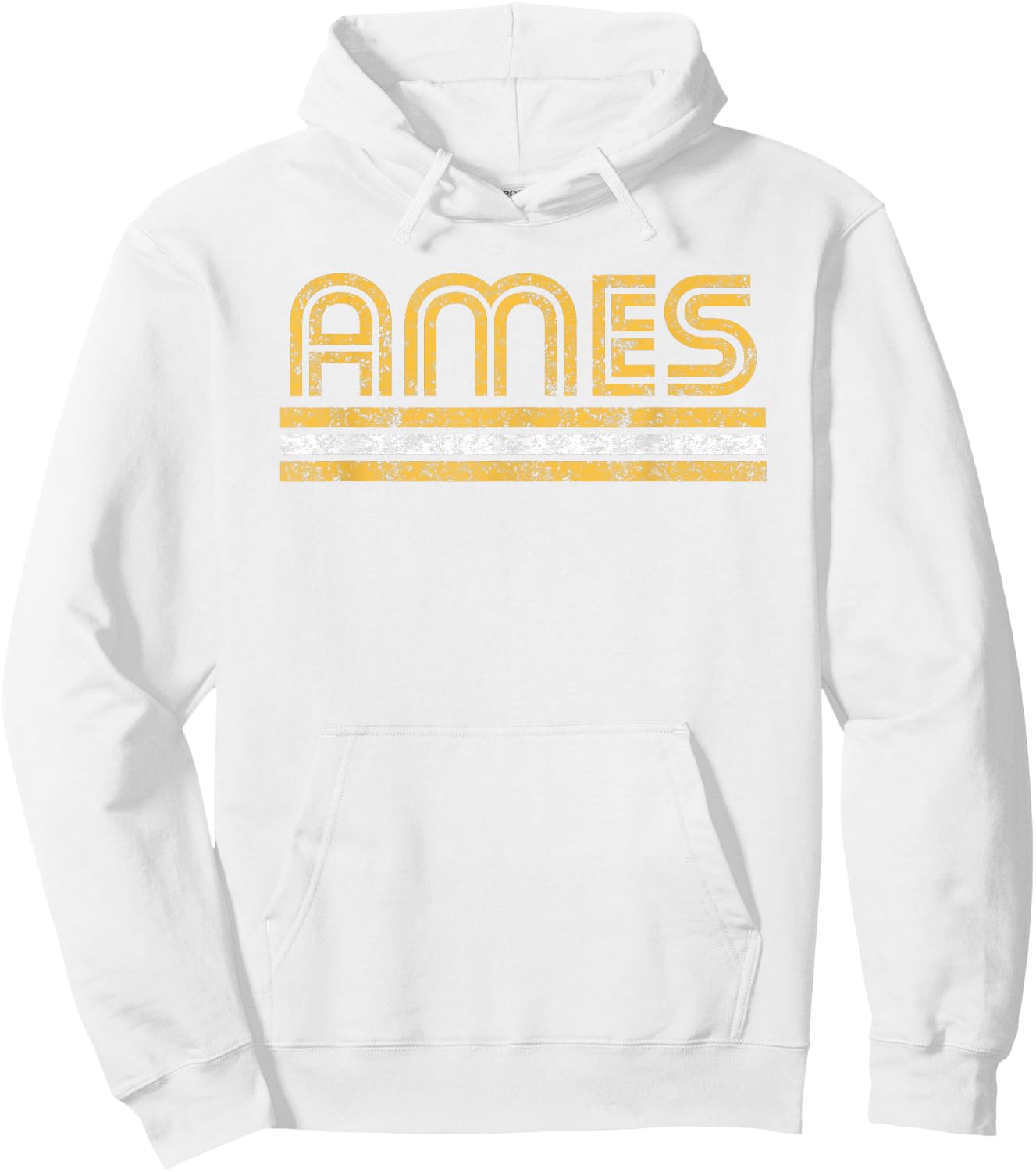 Ames Iowa Retro Vintage Curve Hoodie - Hoodie | White