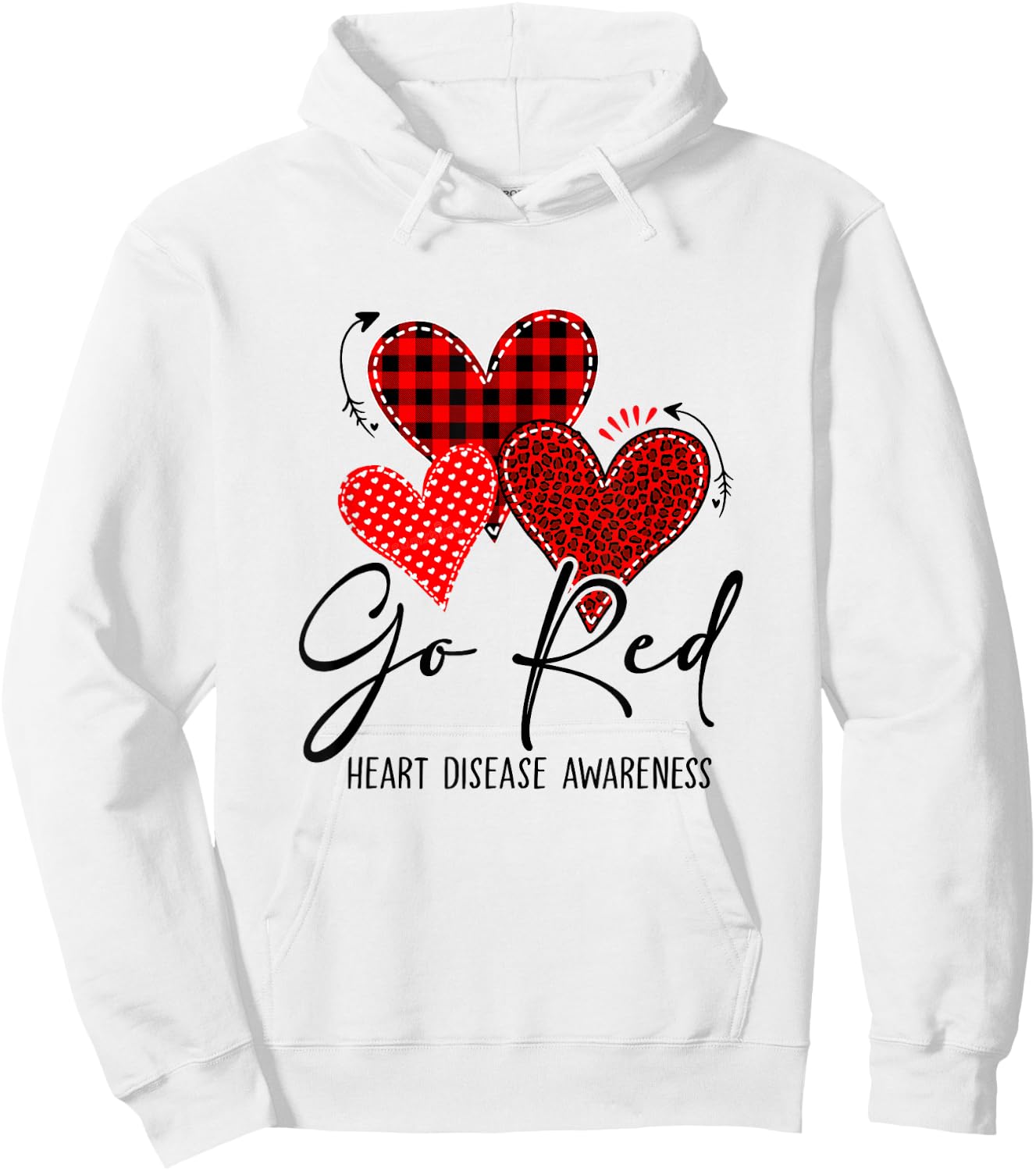 Go Red For Heart Disease Awareness Month Leopard Hoodie - Hoodie | White