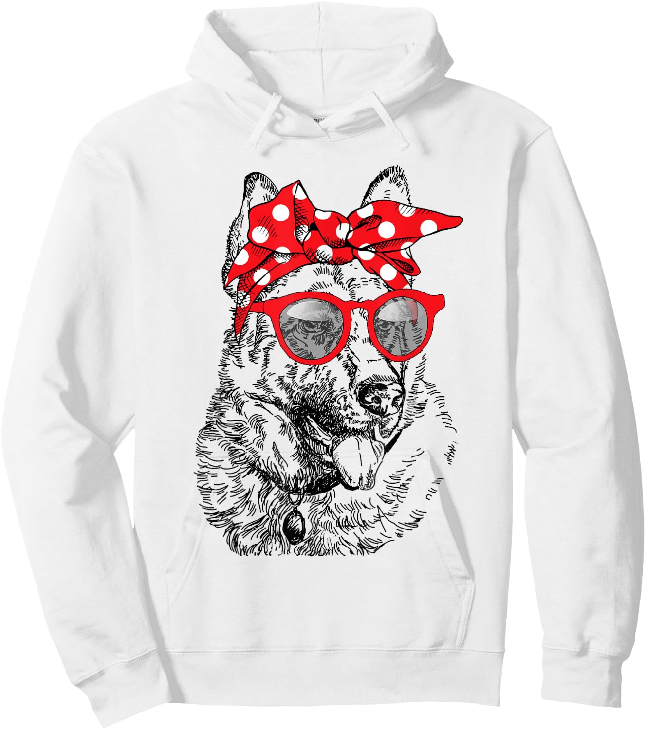 German Shepherd Dog Mom Bandana Sunglasses Mother's Day Hoodie - Hoodie | White