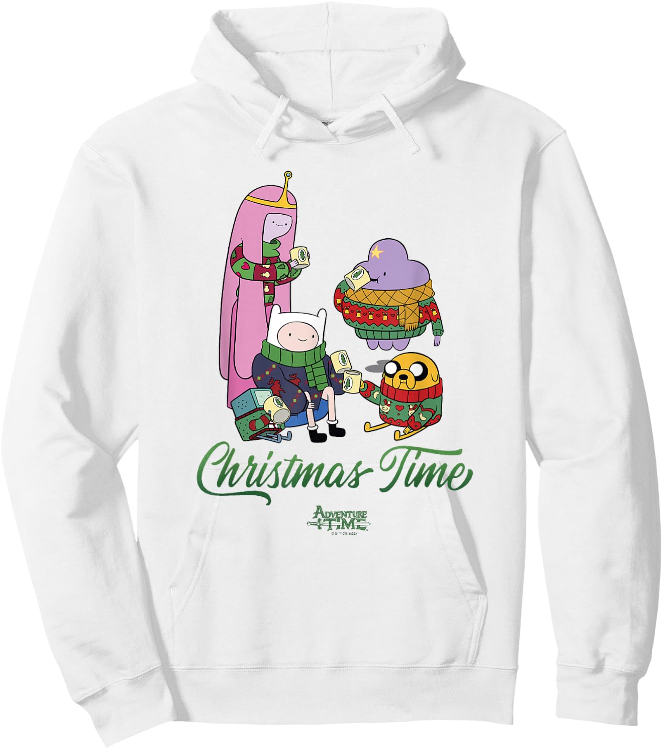 Adventure Time Christmas Friends & Cocoa Hoodie - Hoodie | White