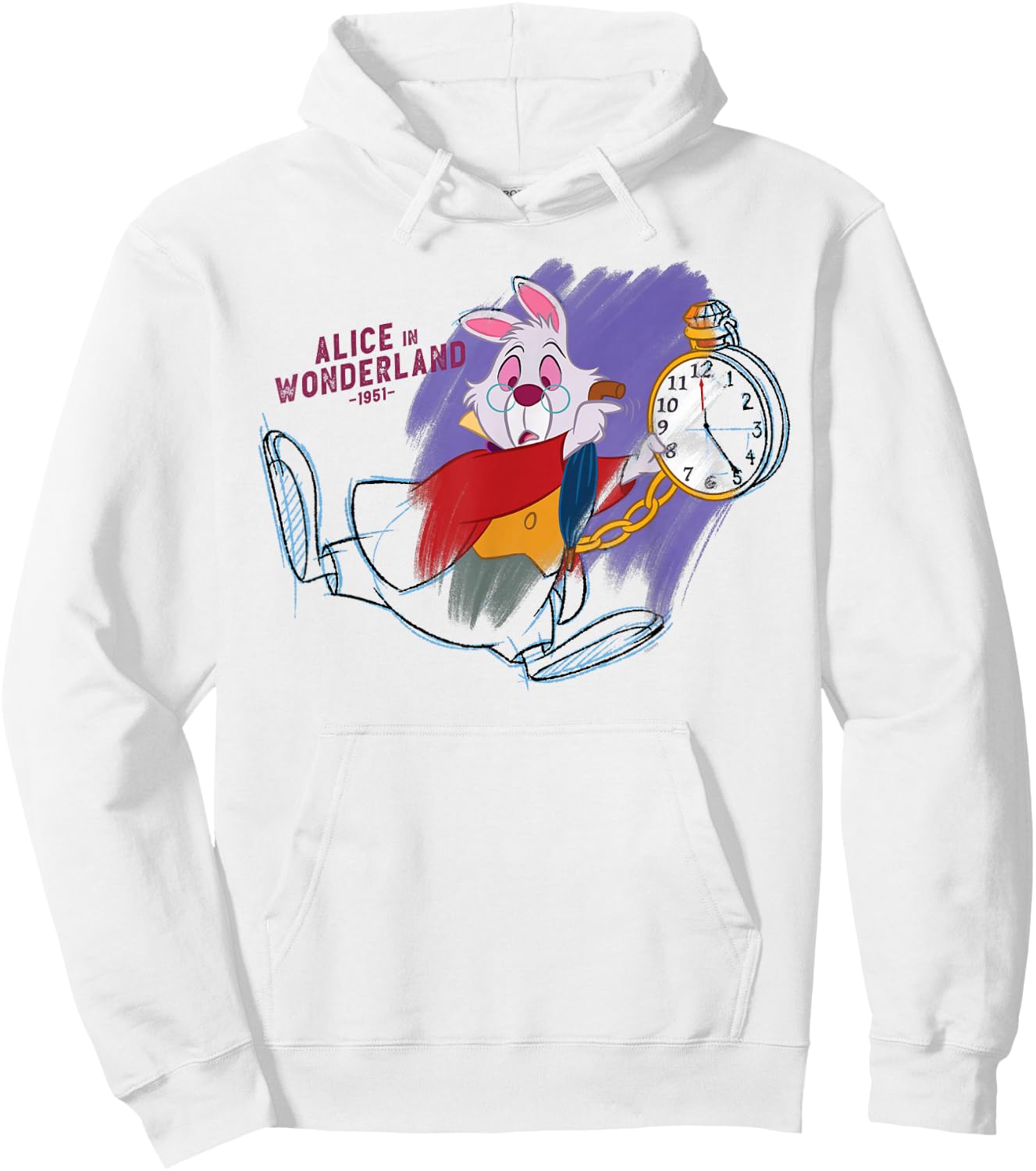 Disney Ink and Paint White Rabbit Alice in Wonderland 1951 Hoodie - Hoodie | White