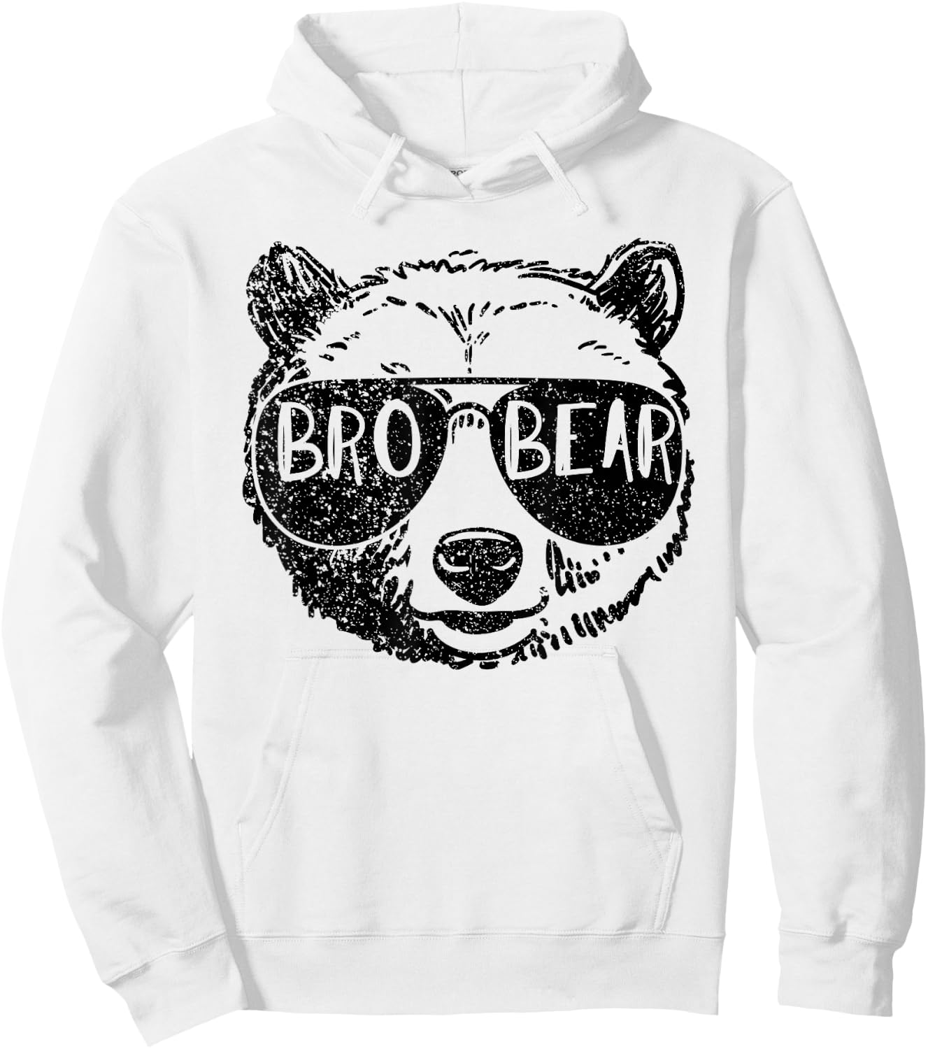 Brother Bear Face Sunglasses Big Little Brother Father's Day Hoodie - Hoodie | White