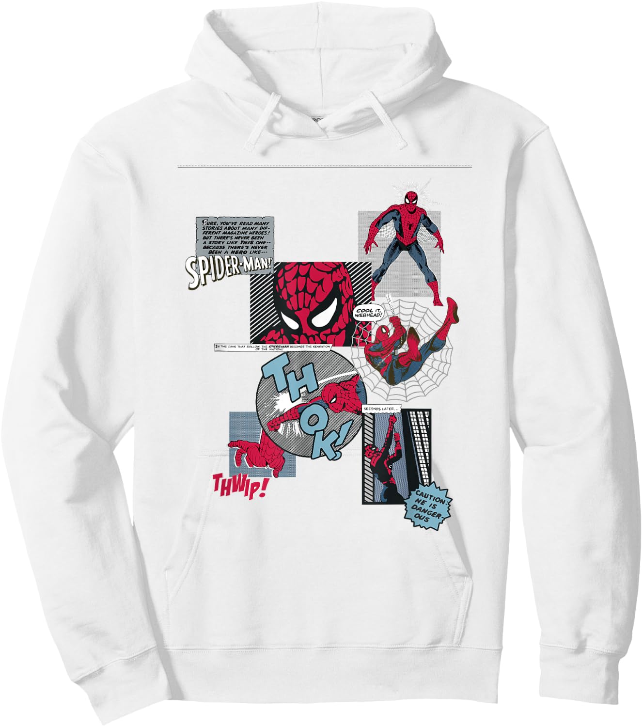 Marvel Comics Spider-Man Classic Comic Book Collage Hoodie - Hoodie | White