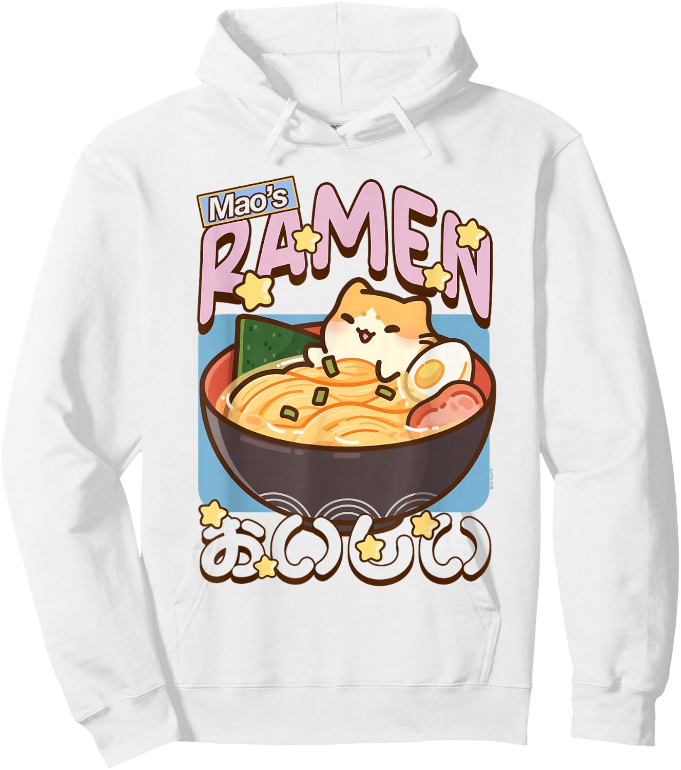 Ramen Bowl Kitty Cute Animal Foodie Design Hoodie - Hoodie | White