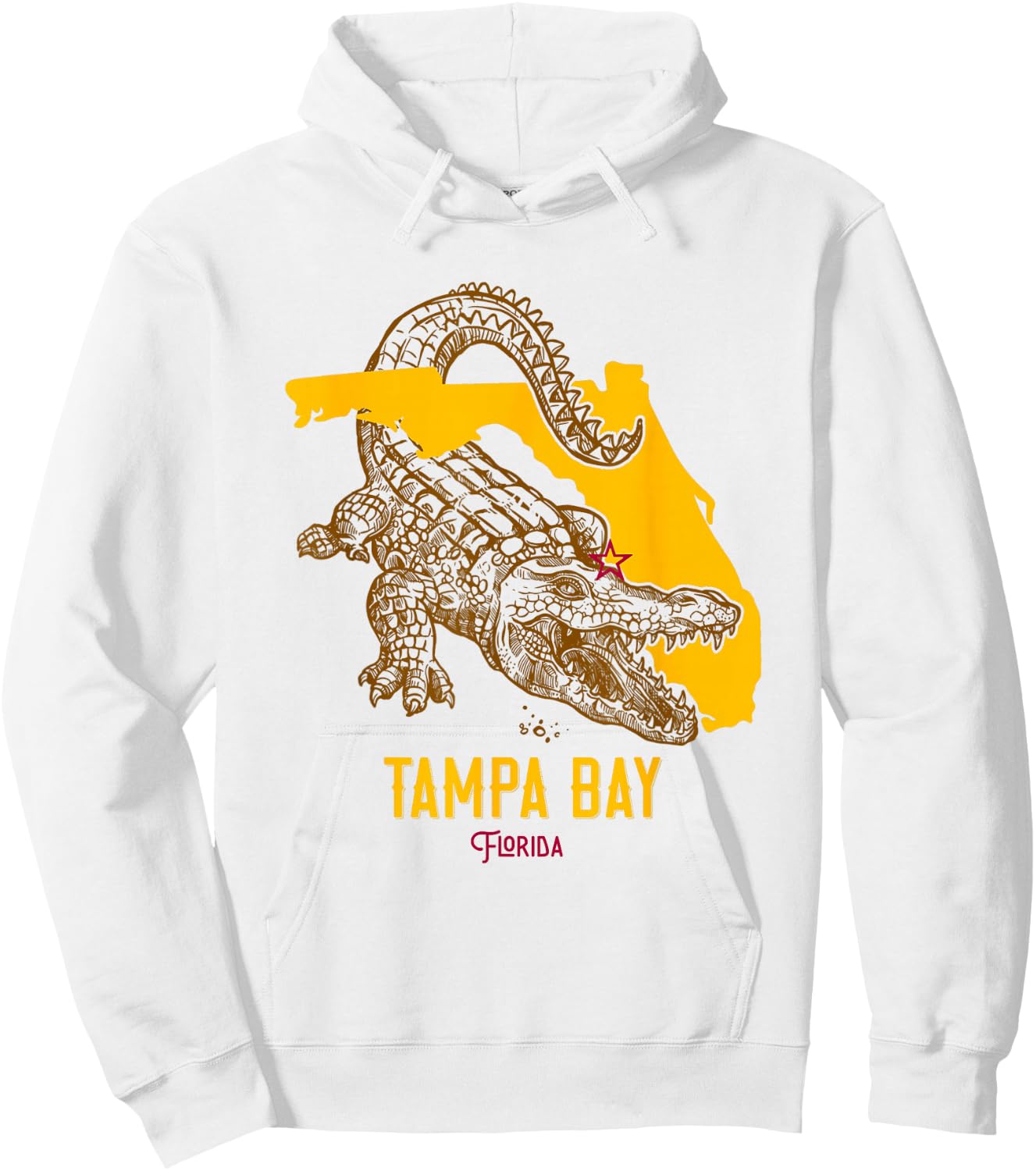 Tampa Bay Florida FL Aligator Vacation Surf Sunset Hoodie - Hoodie | White