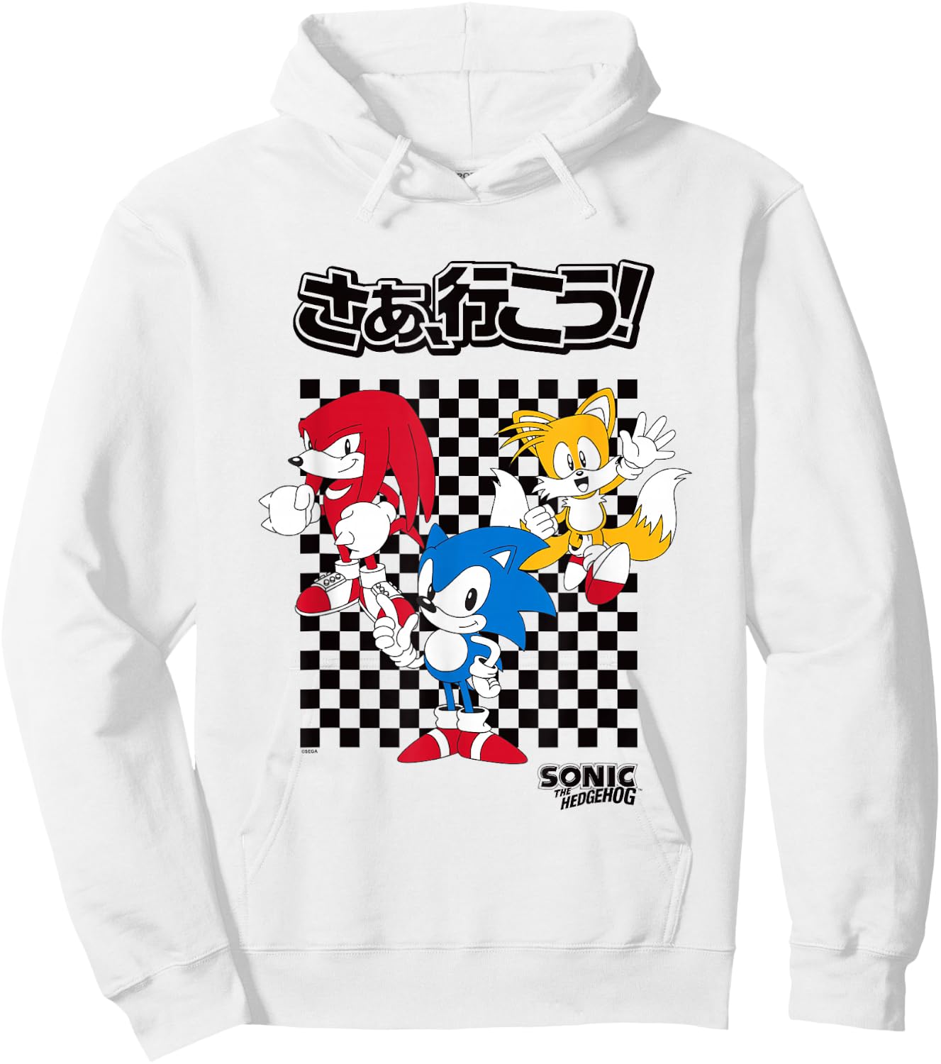 Sonic The Hedgehog Sonic Knuckles & Tails Vintage Kanji Shot Hoodie - Hoodie | White