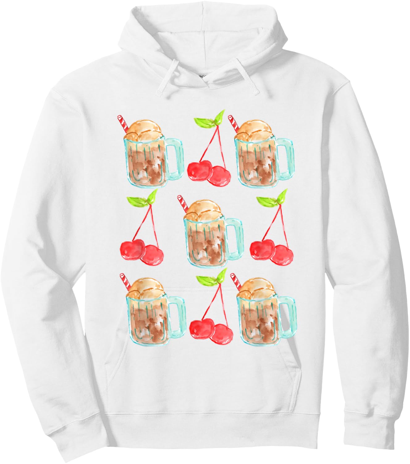 Root beer float cherry Rootbeer rebel floats aesthetic Hoodie - Hoodie | White
