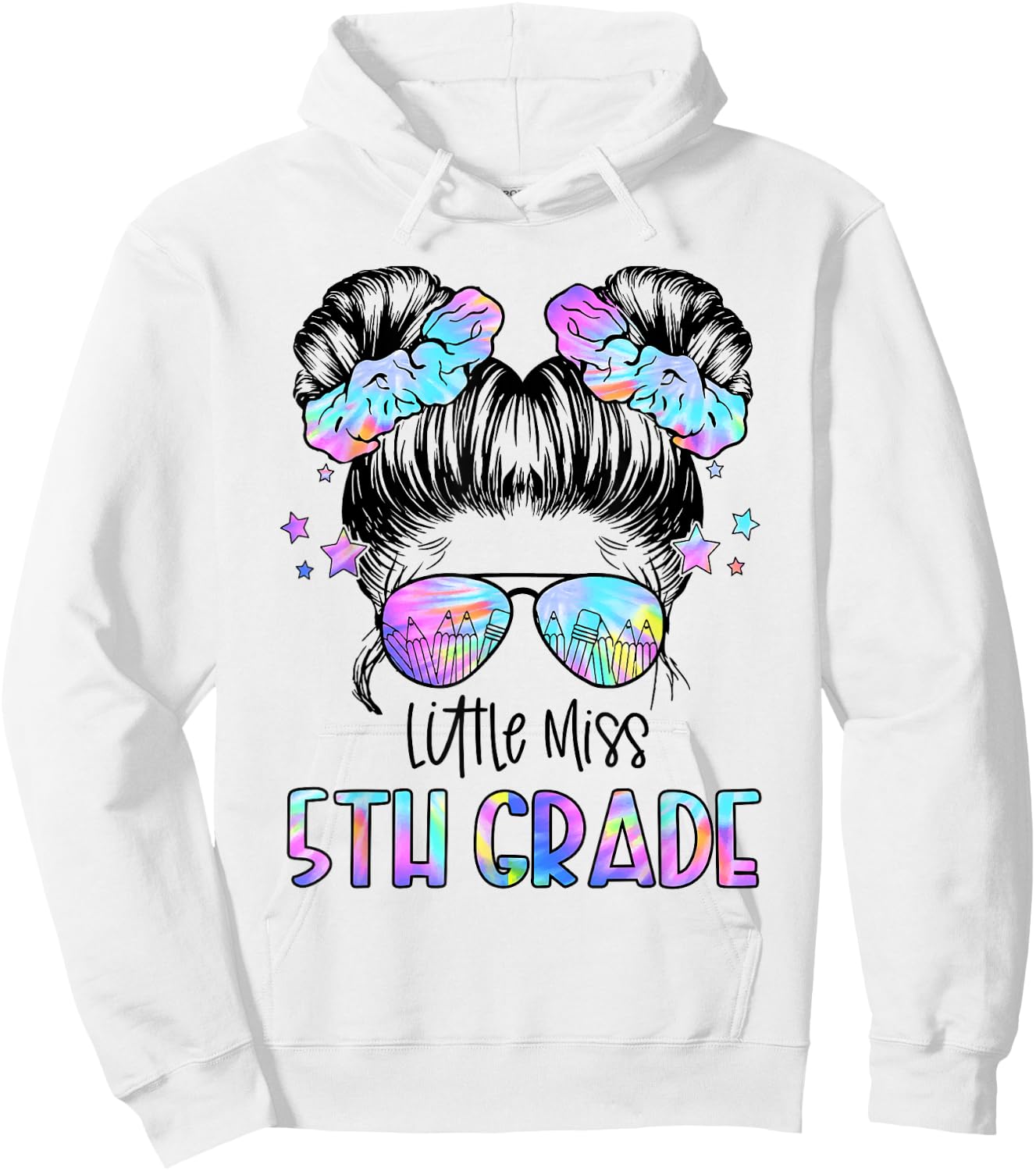 Little Miss 5th Grade First Day Of School Fifth Grade Girls Hoodie - Hoodie | White