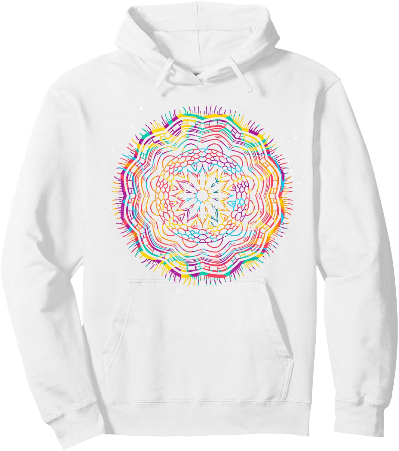 Bohemian Fractal Geometry Yogi Spiritual Mandala Hoodie - Hoodie | White