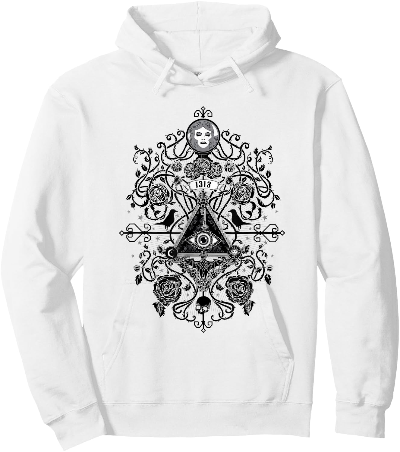 The Haunted Mansion 1313 Disneyland DR All Seeing Eye Symbol Hoodie - Hoodie | White